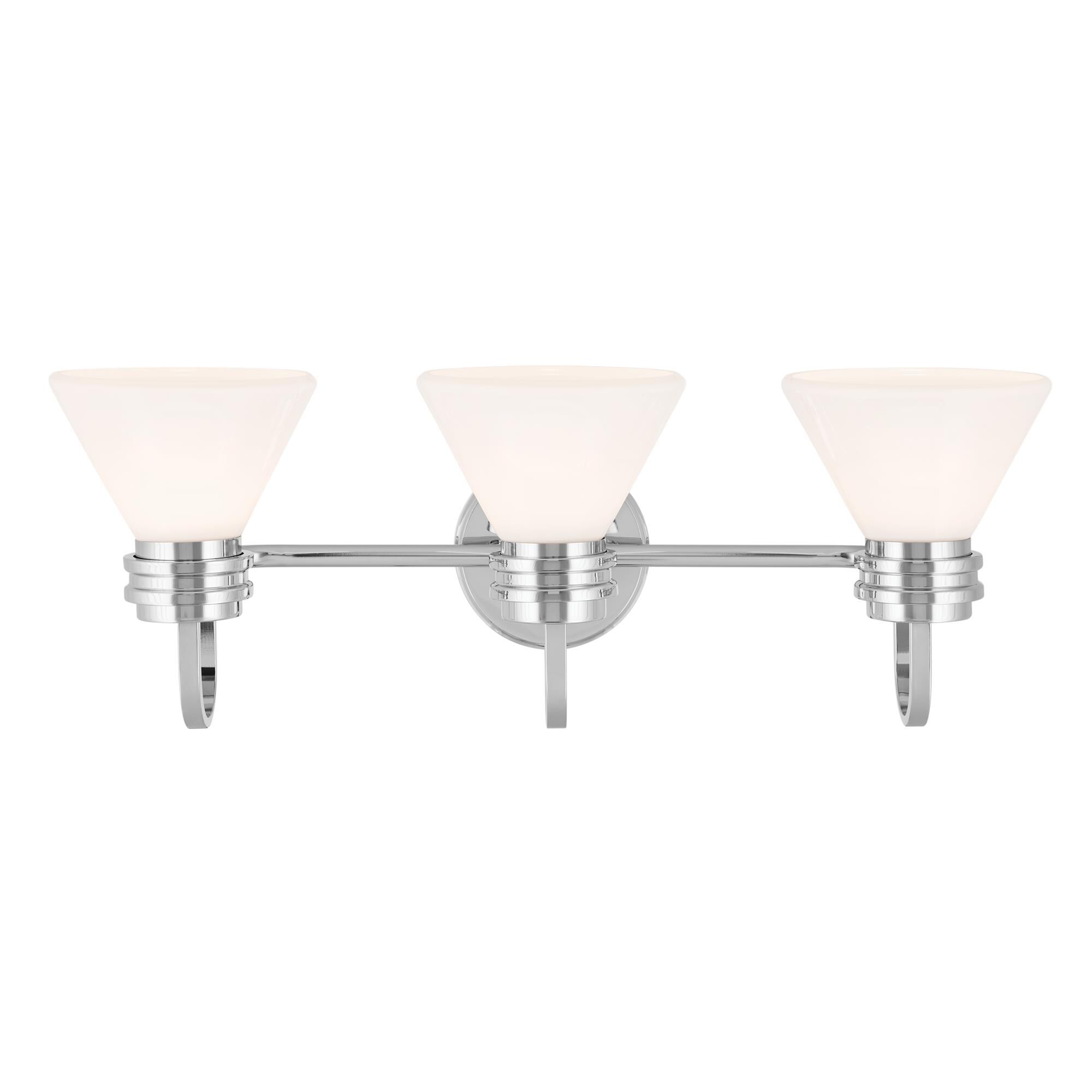 Shown in Chrome finish and Opal glass