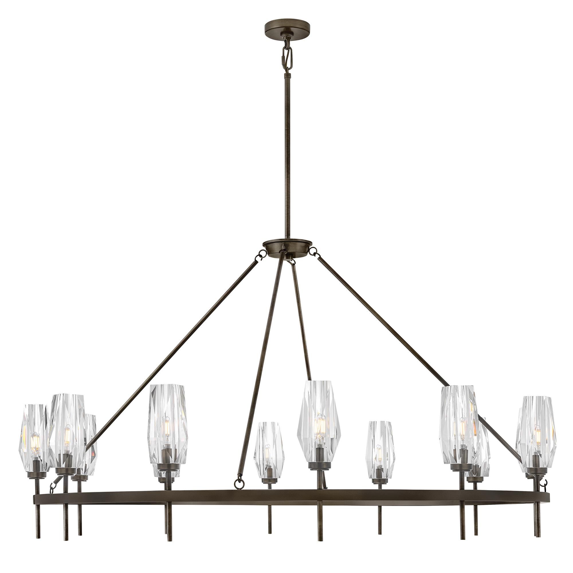 Shown in Black Oxide finish and Faceted Clear Crystal glass