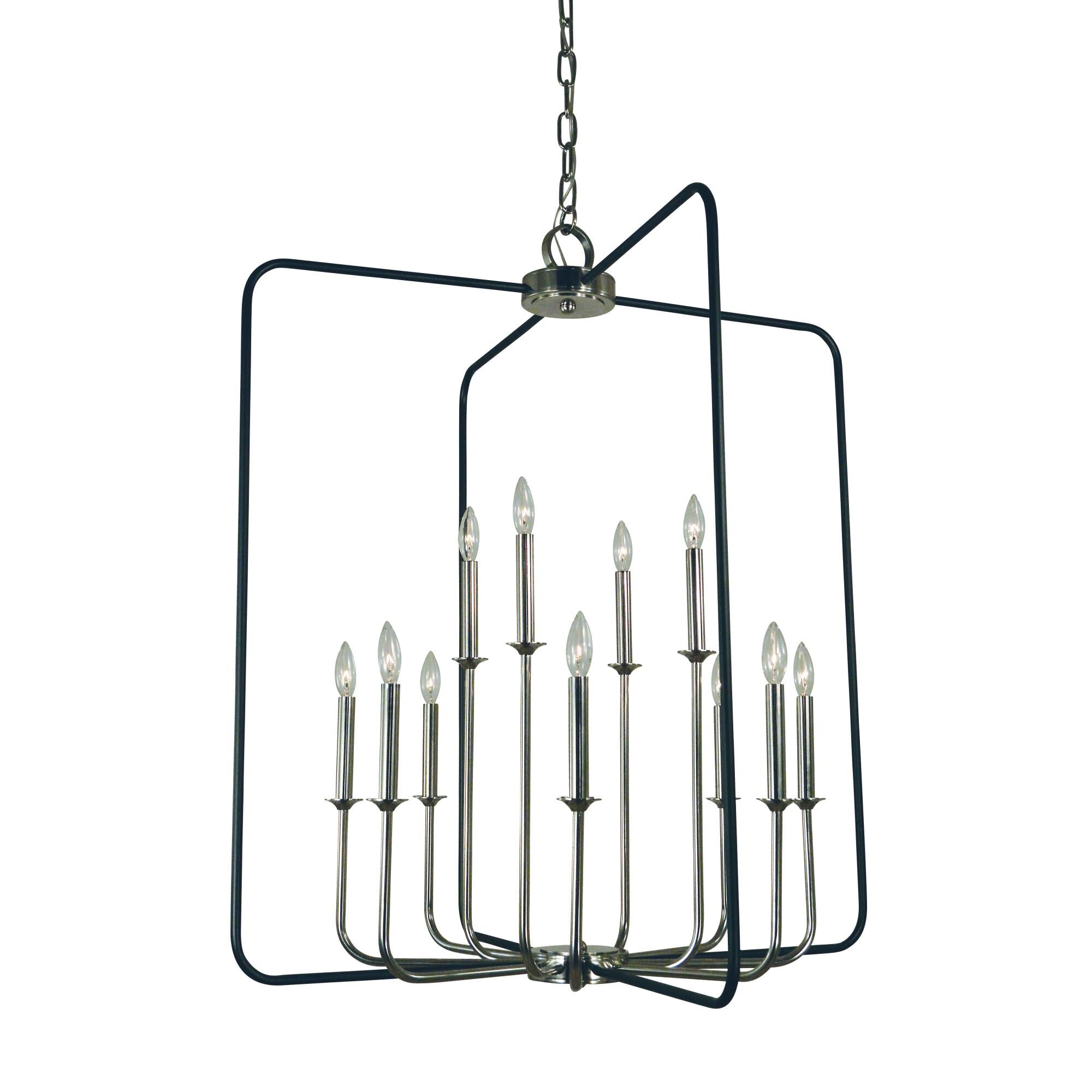 Shown in Polished Nickel With Matte Black Accents finish and Matte Black accent