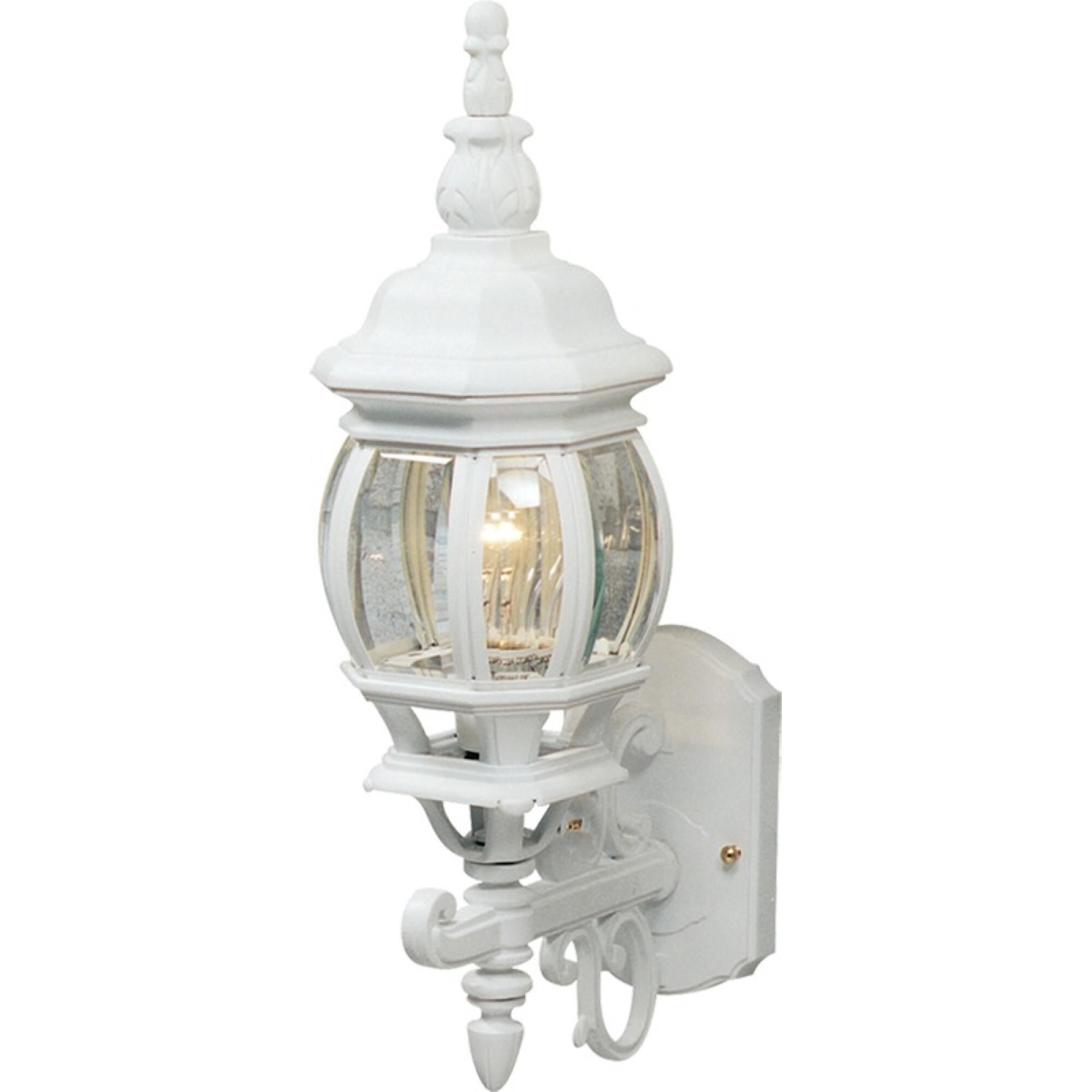 Shown in White finish and Clear glass and Crystal Bobeche accent