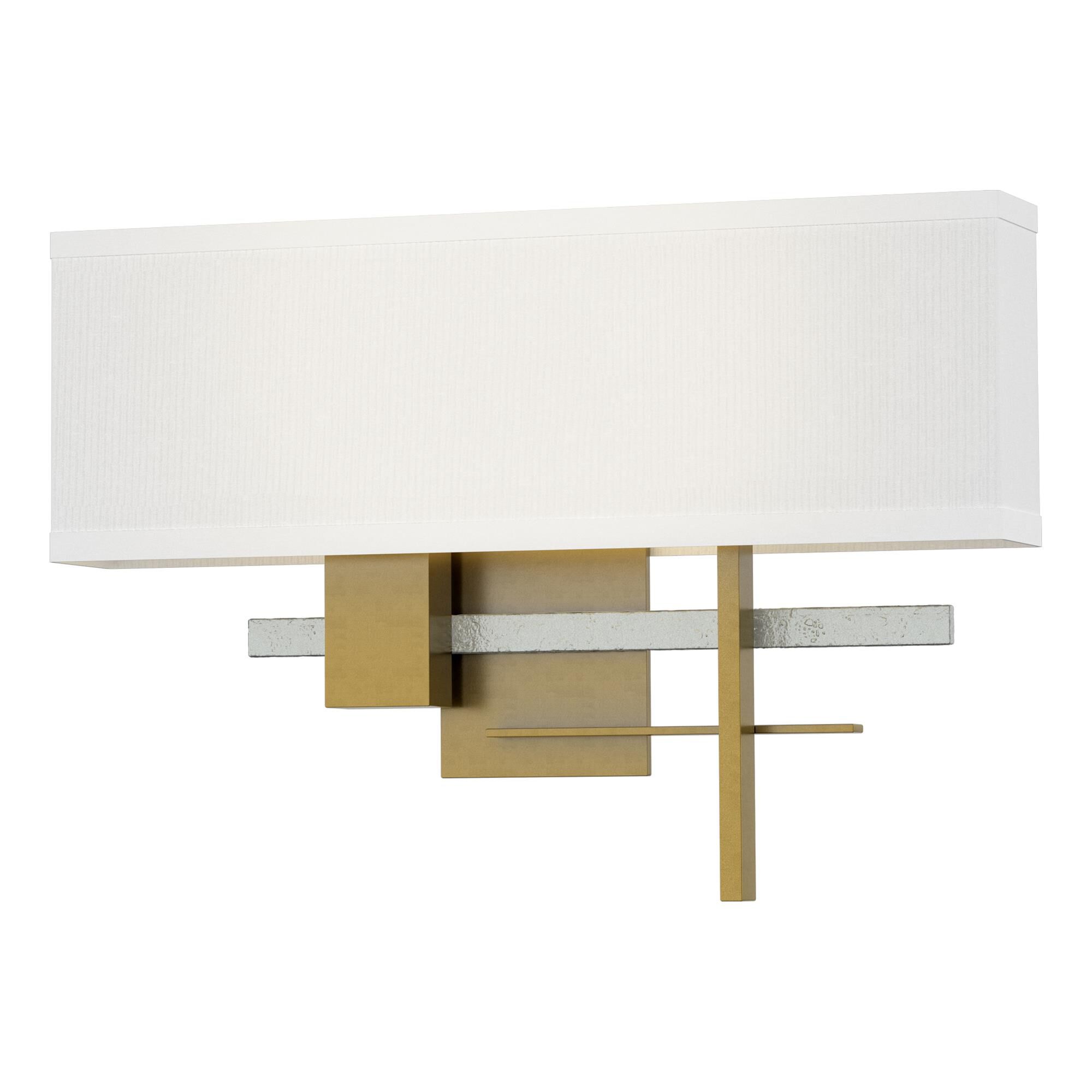 Shown in Modern Brass finish and Natural Anna shade and Vintage Platinum (82) accent