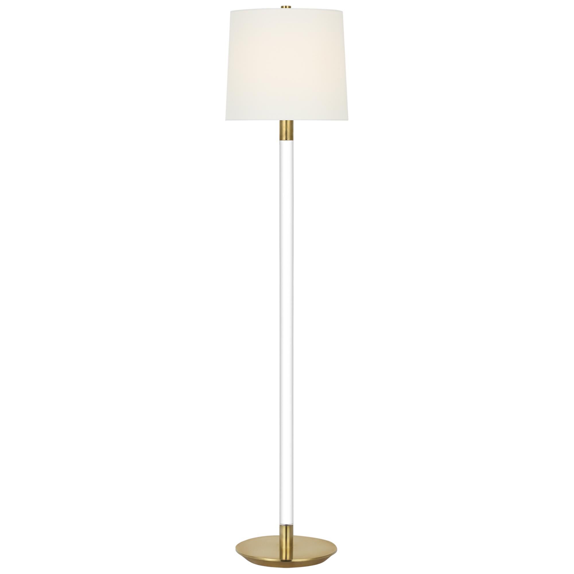 Shown in Crystal and Hand-Rubbed Antique Brass finish and Linen shade