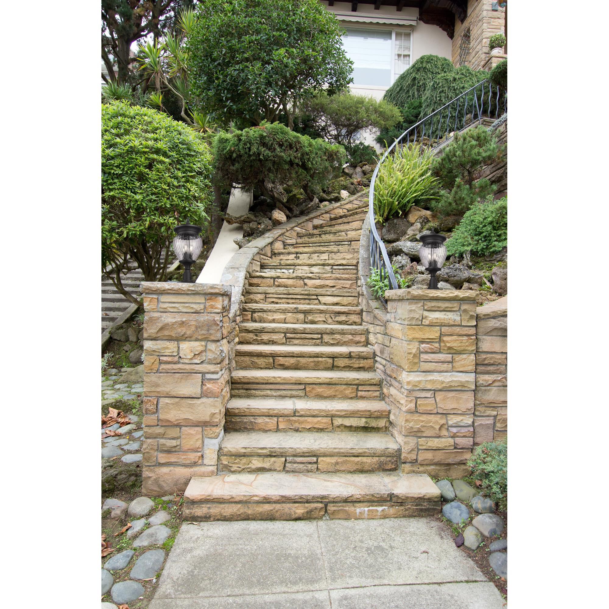 Shown in Black finish and Clear Ribbed glass and Clear Ribbed shade