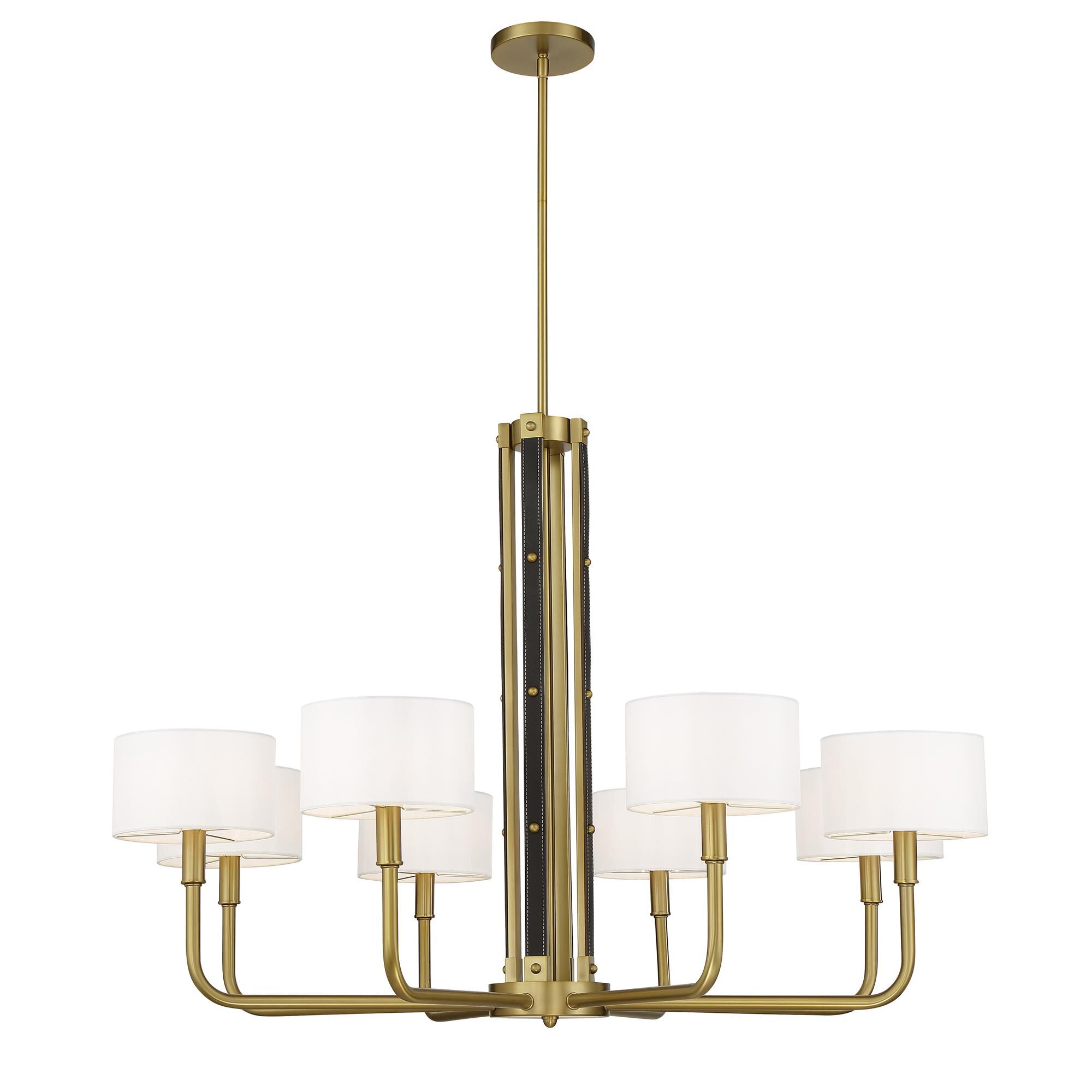 Shown in Soft Brass finish and White Silk shade