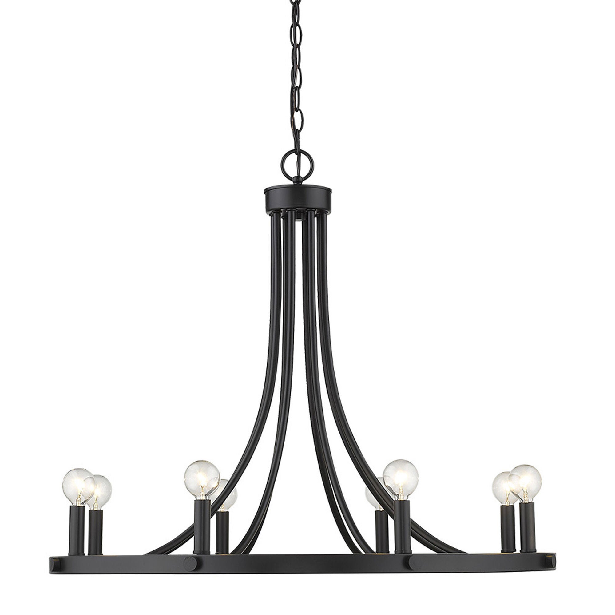 Shown in Matte Black finish and -- glass and -- shade
