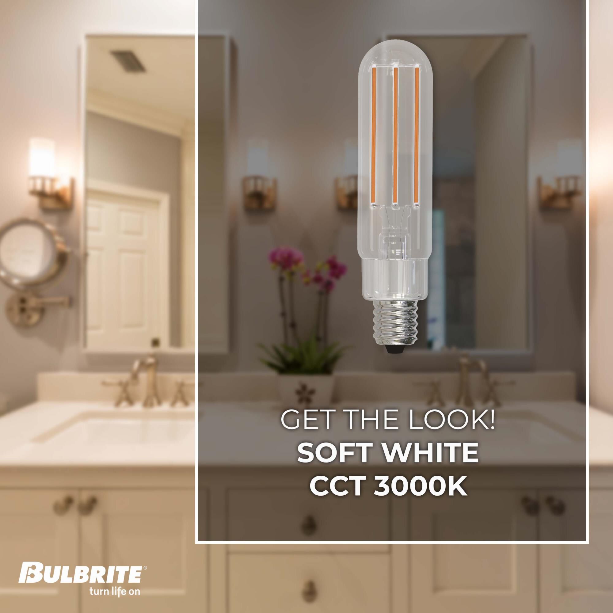 Dimmable 4.5 Watt 3000K T6 LED Light Bulb,