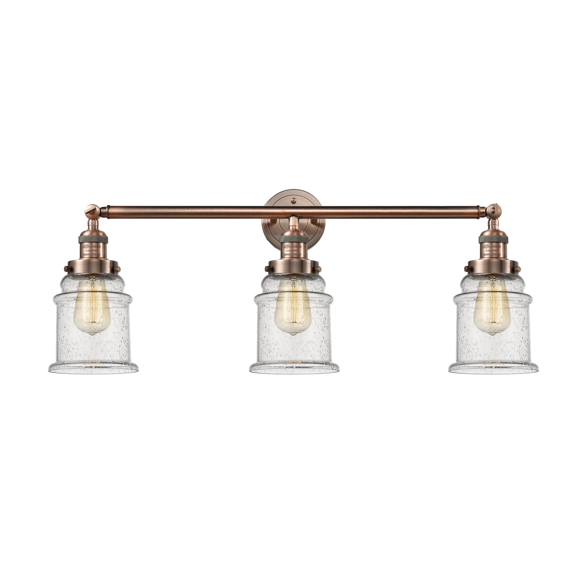 Shown in Antique Copper finish and Seedy glass