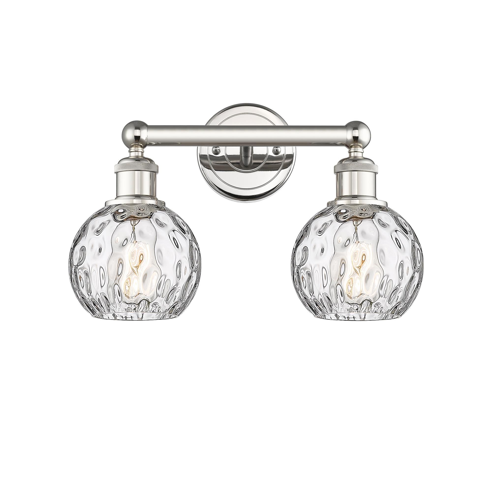 Shown in Polished Nickel finish and Clear Water Glass glass
