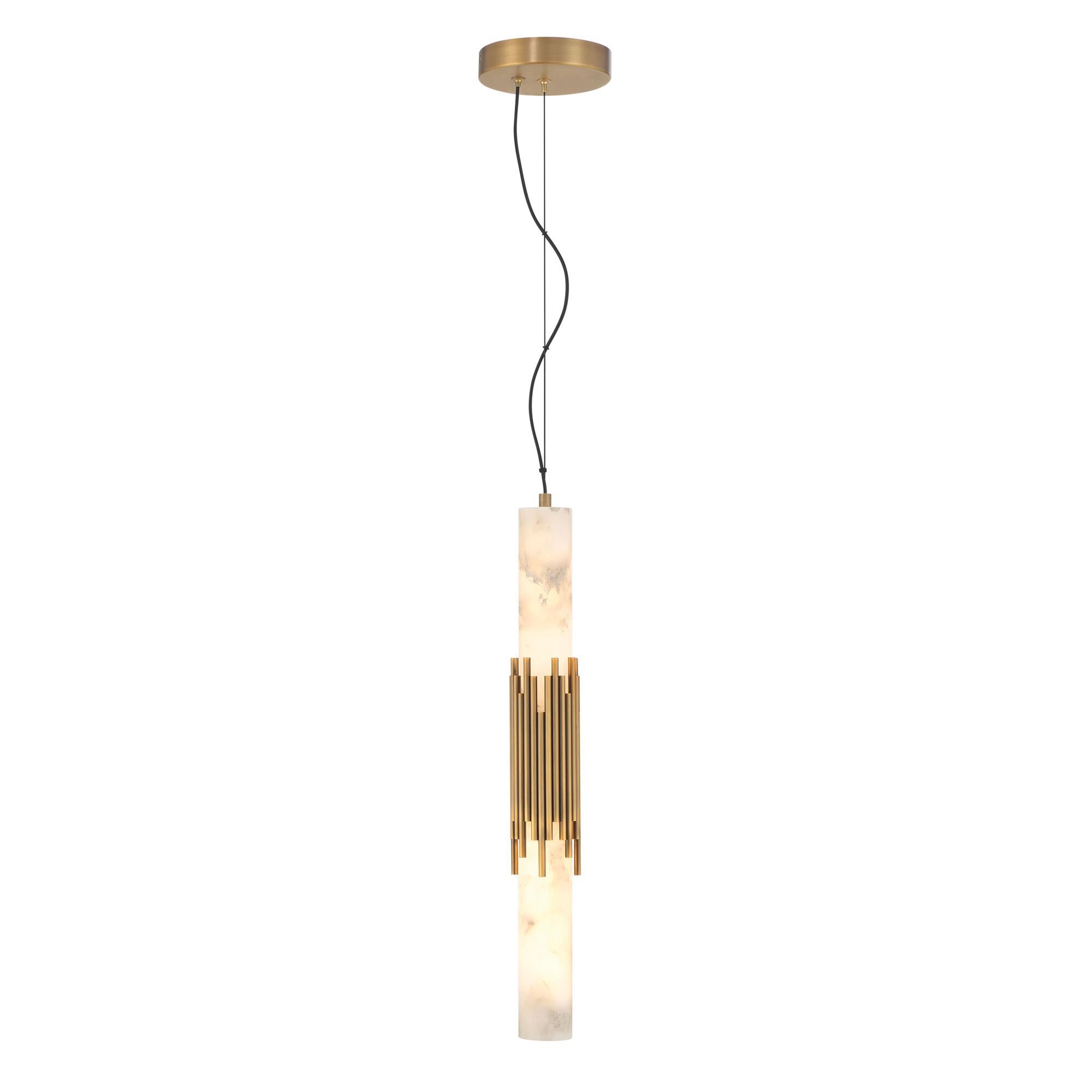 Shown in Antique Brass finish and Alabaster glass