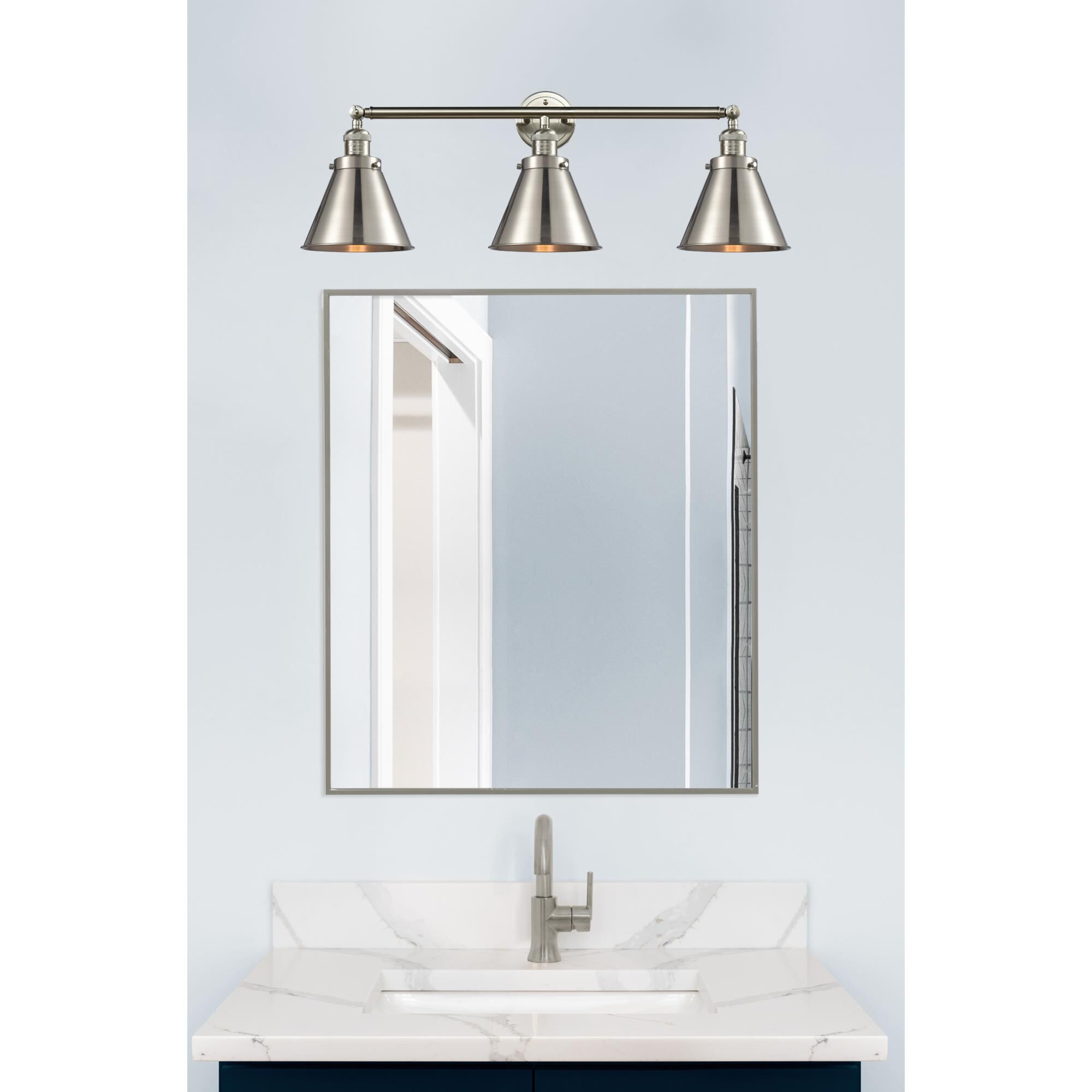 Shown in Brushed Satin Nickel finish and Brushed Satin Nickel Appalachian shade