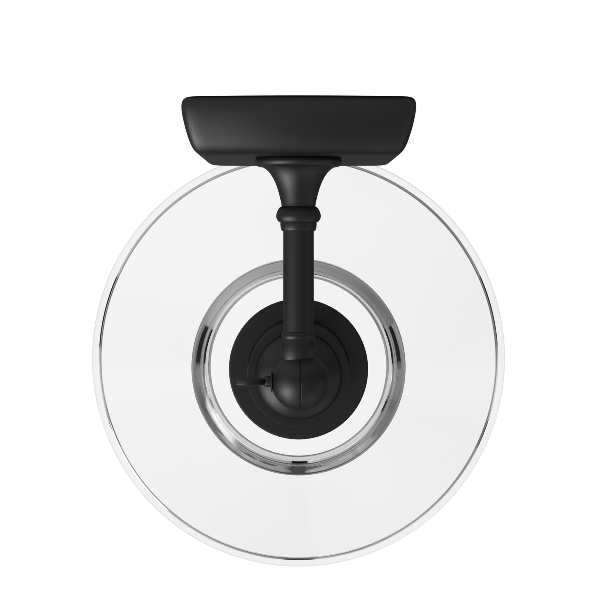 Shown in Matte Black finish and Clear glass