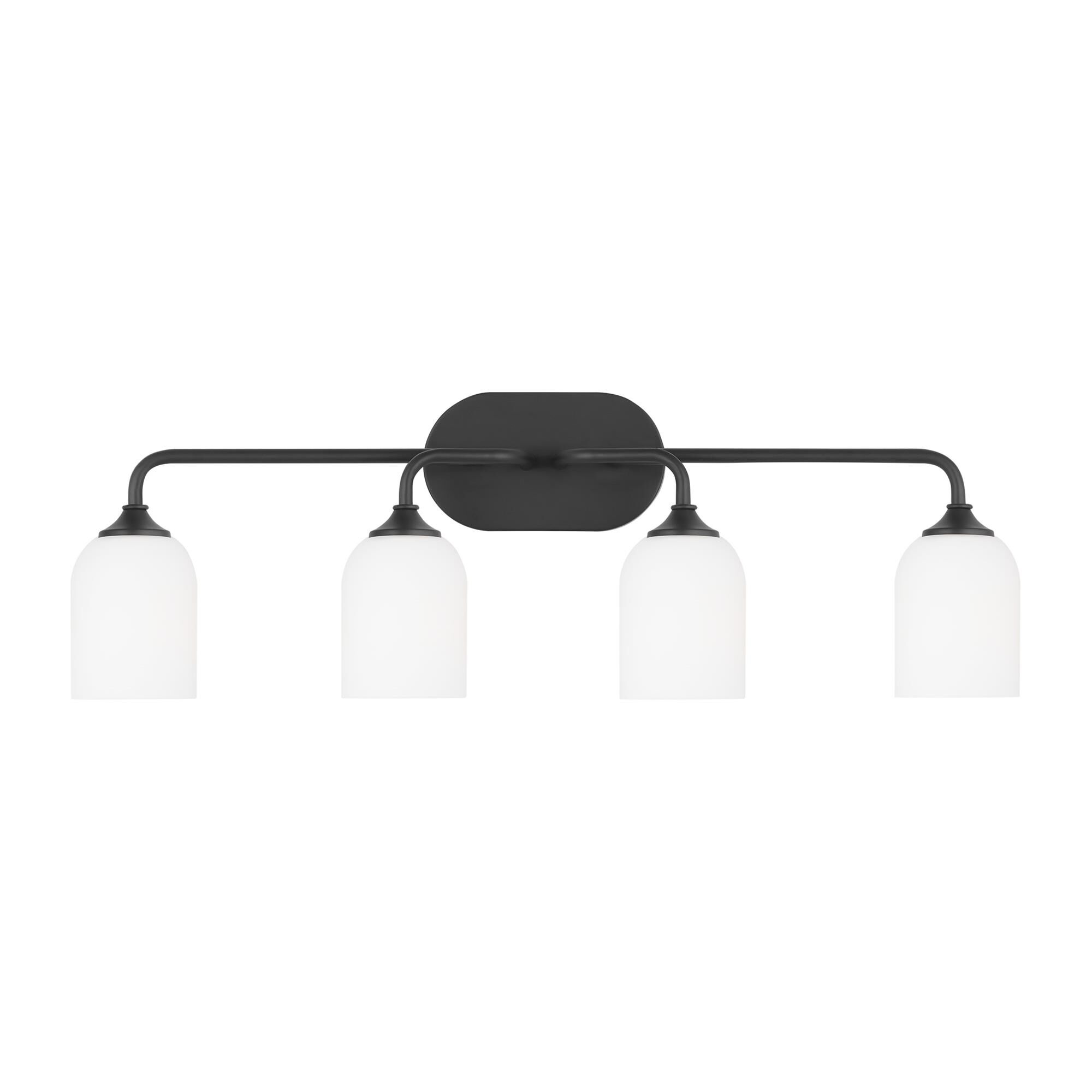 Shown in Midnight Black finish and Etched / White Inside Glass s shade