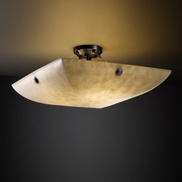 Shown in Matte Black finish and Clouds Resin glass and Clouds Resin shade and Square Bowl accent