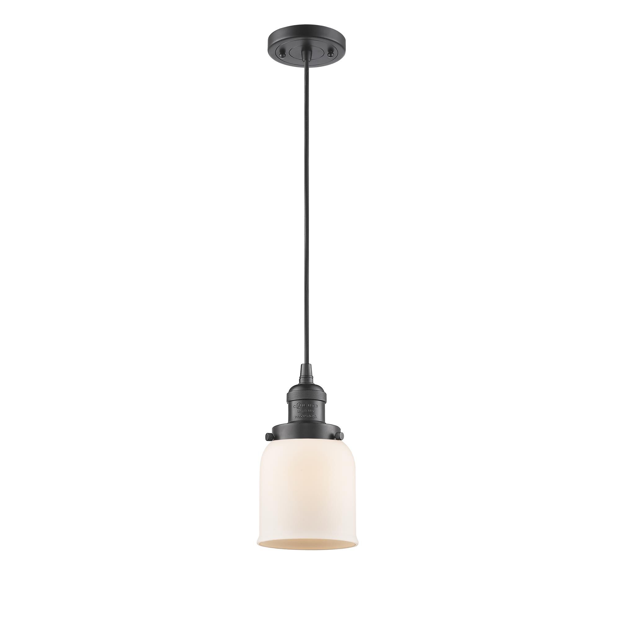 Shown in Oil Rubbed Bronze finish and Matte White Cased glass