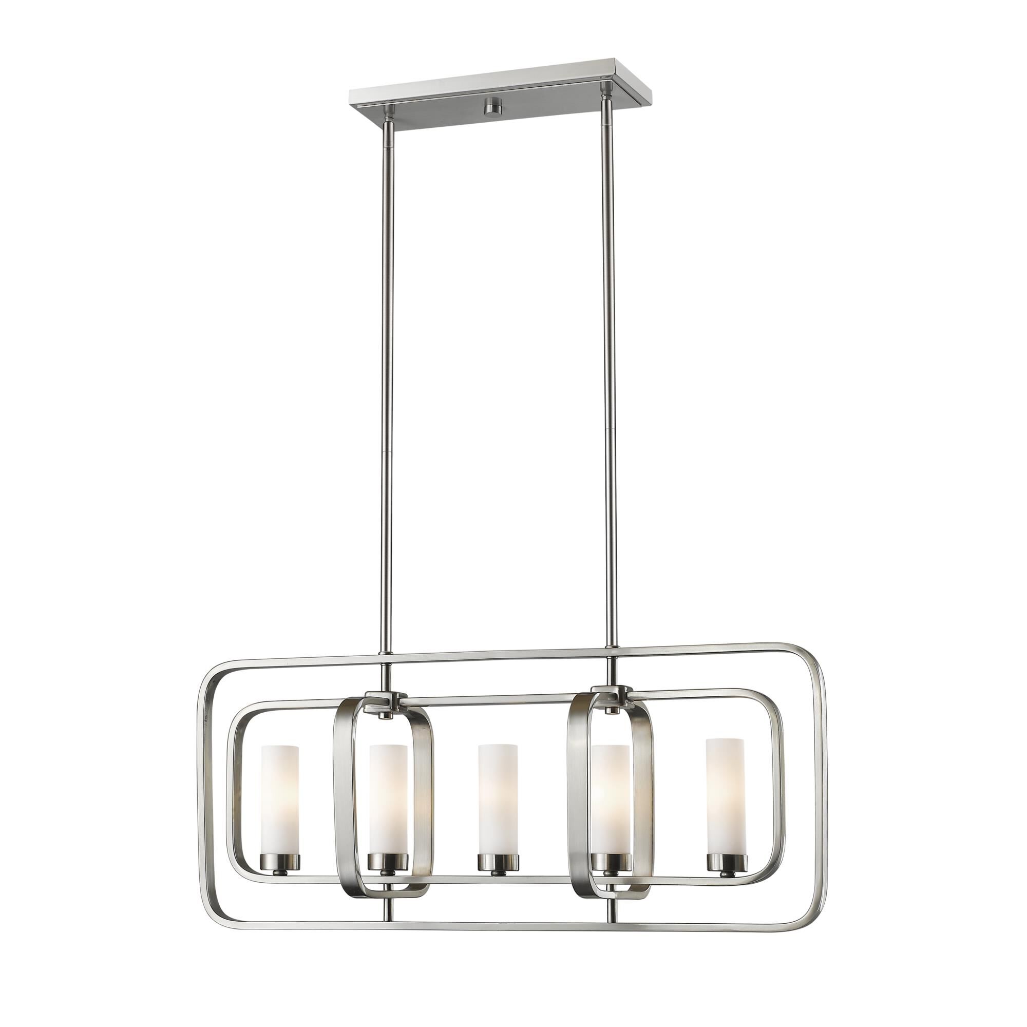 Shown in Brushed Nickel finish and Glass shade