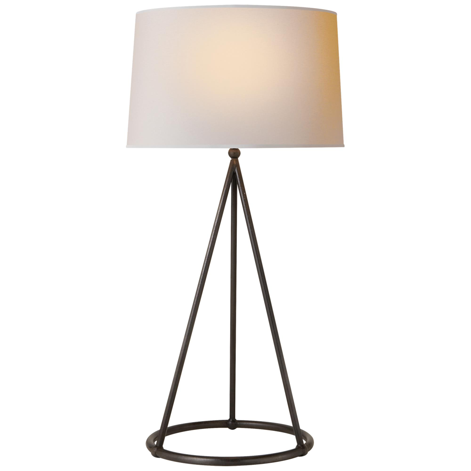 Shown in Aged Iron finish and Natural Paper shade