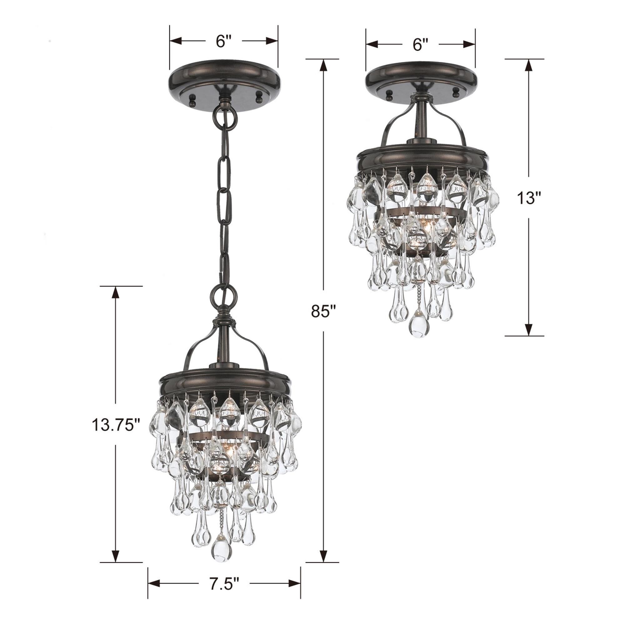 Shown in Vibrant Bronze finish and Clear Glass Drops crystal