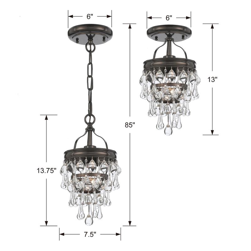 Crystorama Calypso 7 Inch Mini Chandelier