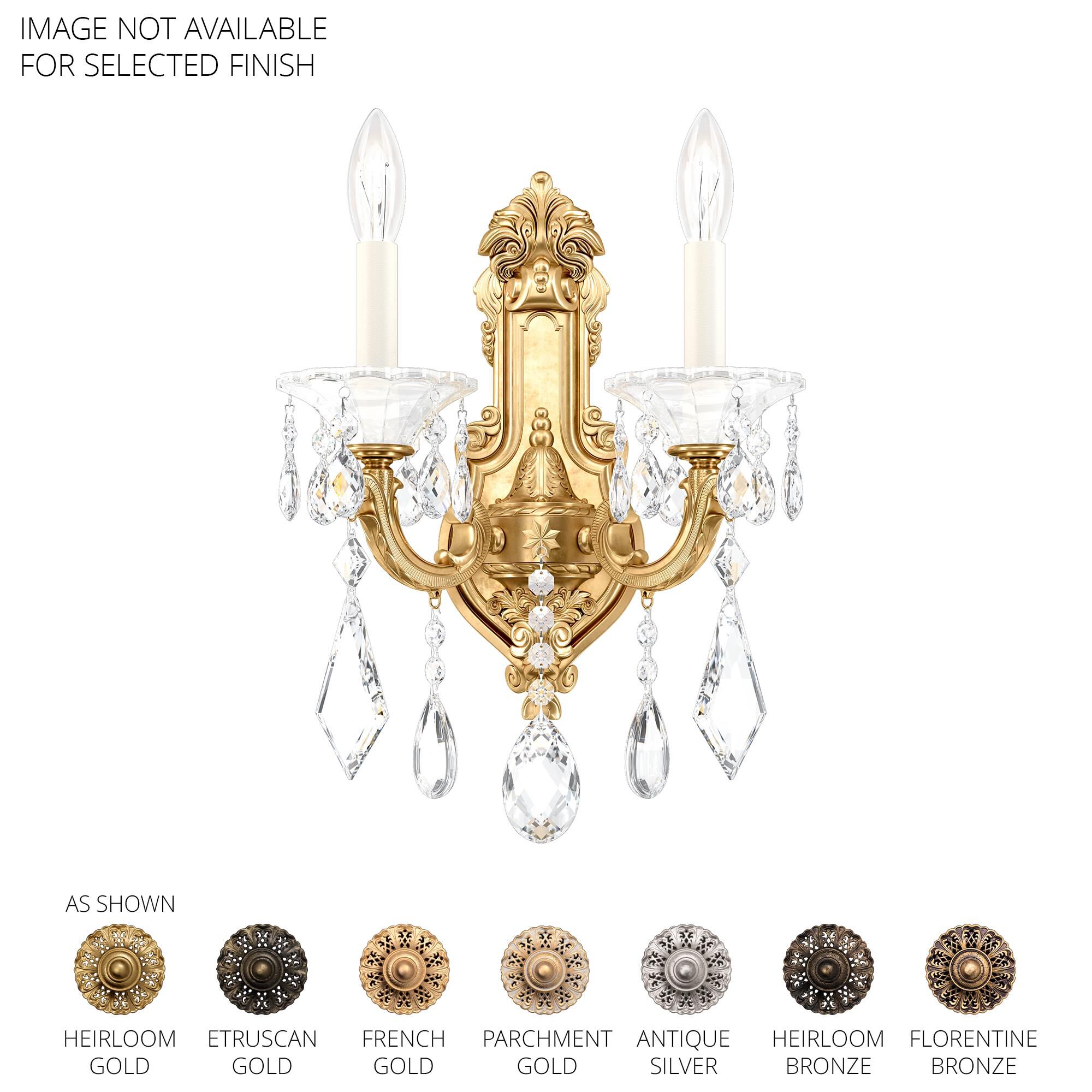 Shown in Etruscan Gold finish and Clear Radiance crystal