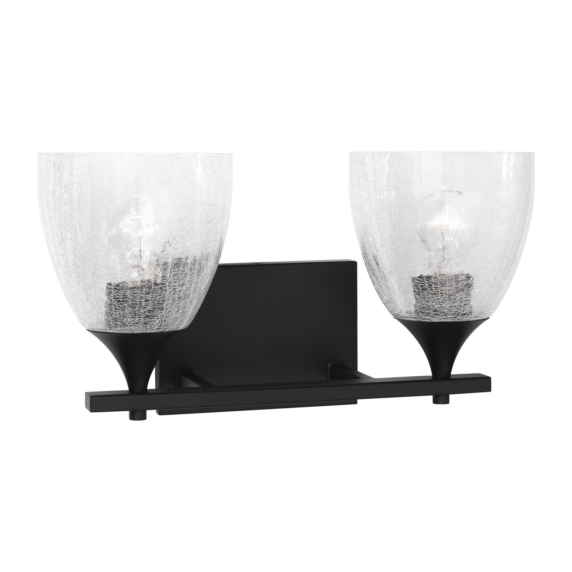 Shown in Midnight Black finish and Clear Crackle glass