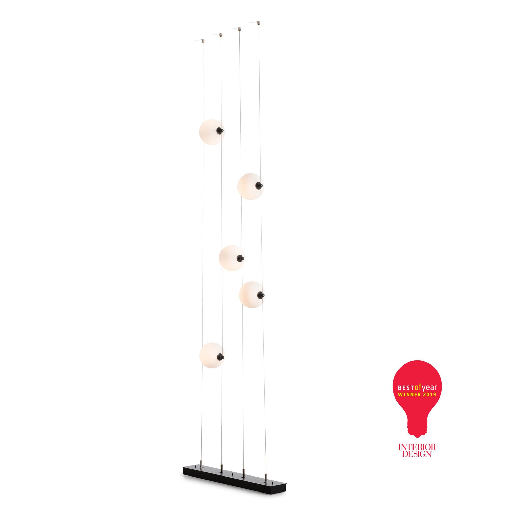 Shown in Black finish and Abacus Opal glass