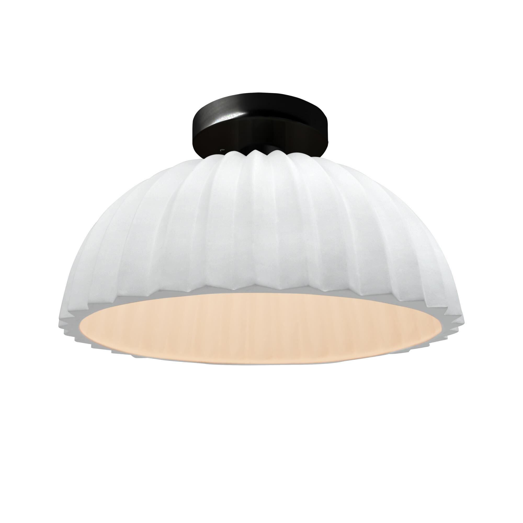 Shown in Matte Black finish and Gloss White Inside and Out shade