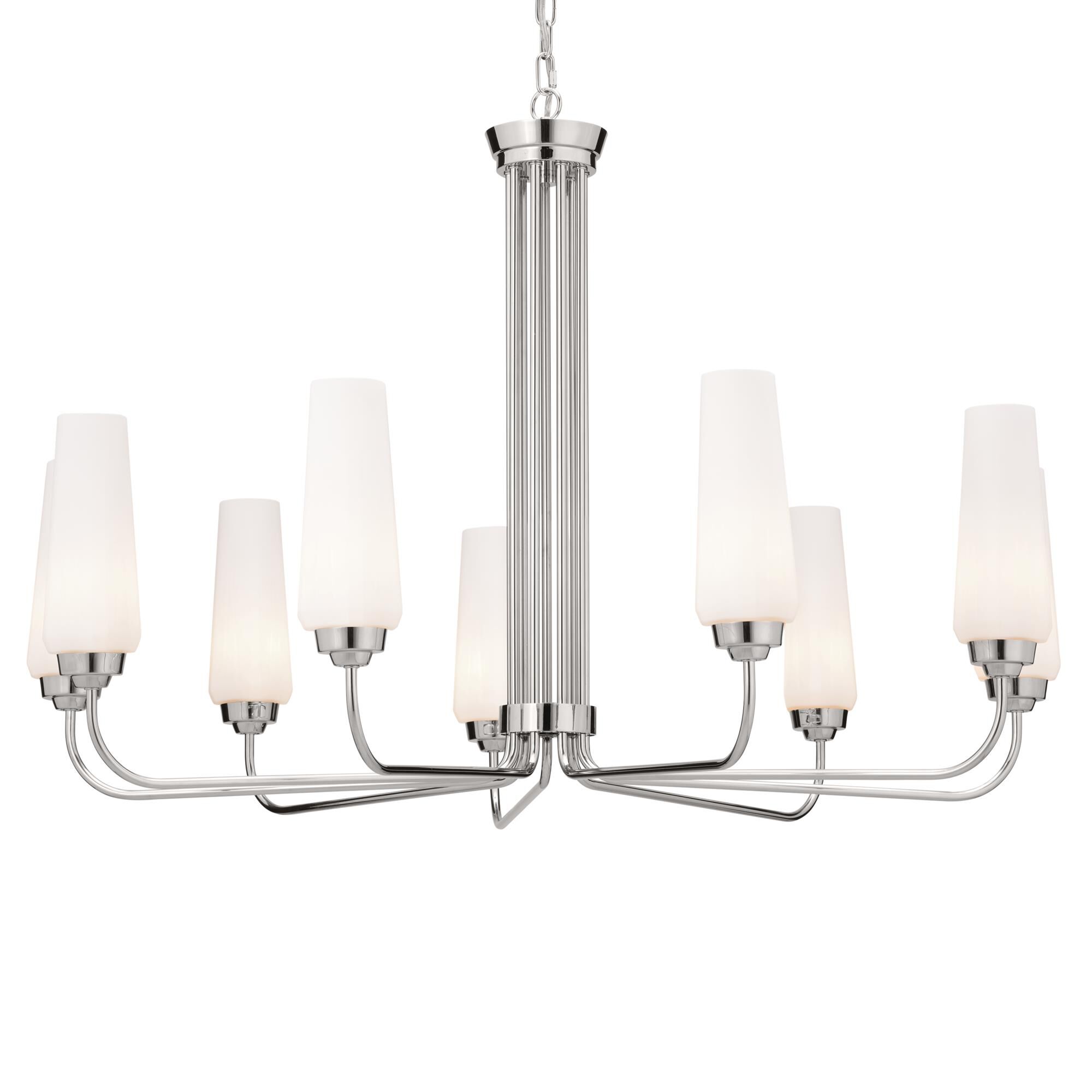 Shown in Polished Nickel finish and Opal glass