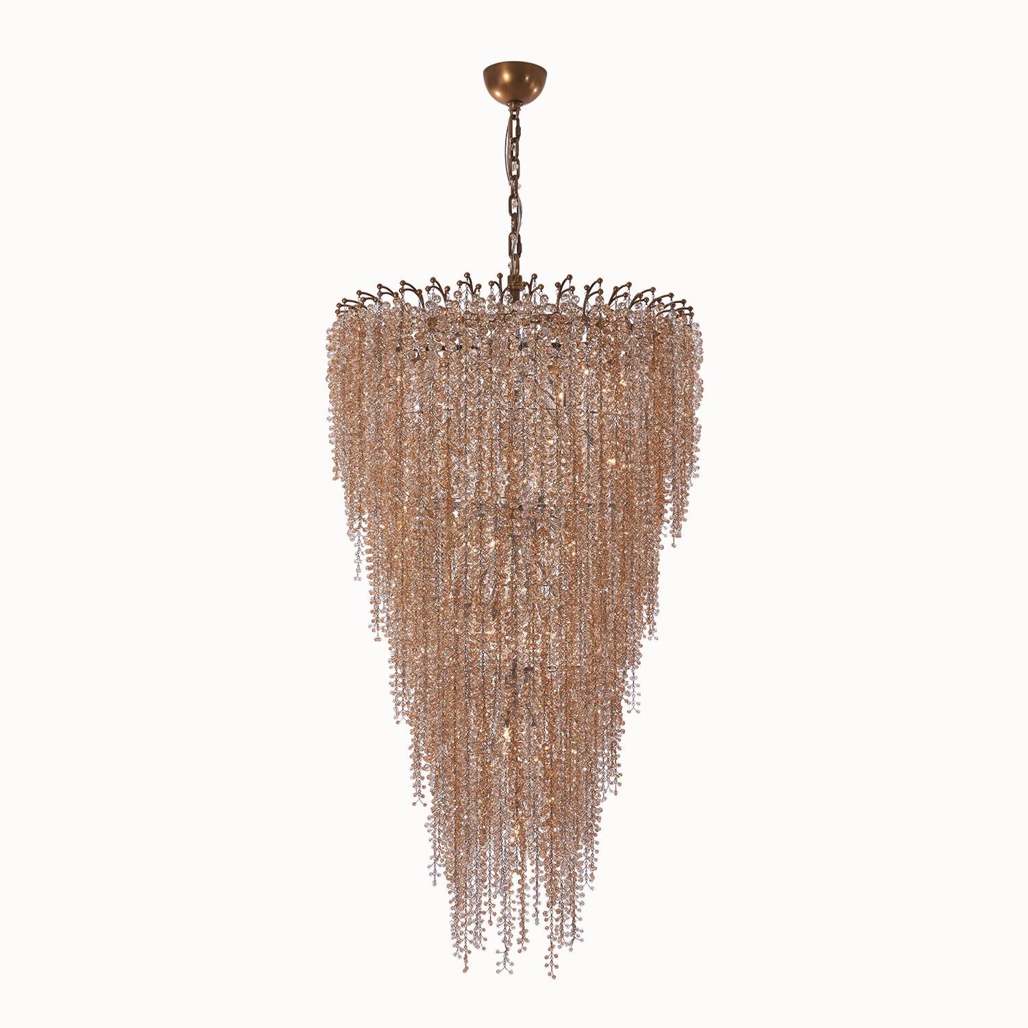 Shown in True Brass finish and Champagne Gold and Clear crystal