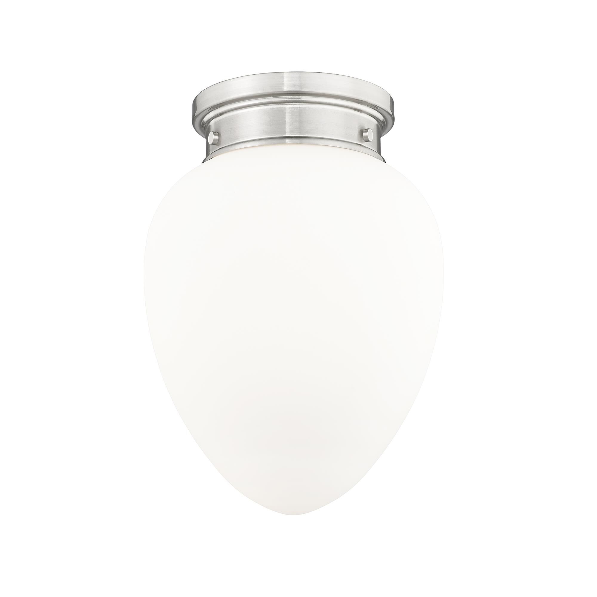 Shown in Brushed Nickel finish and Etched Opal glass and Etched Opal shade