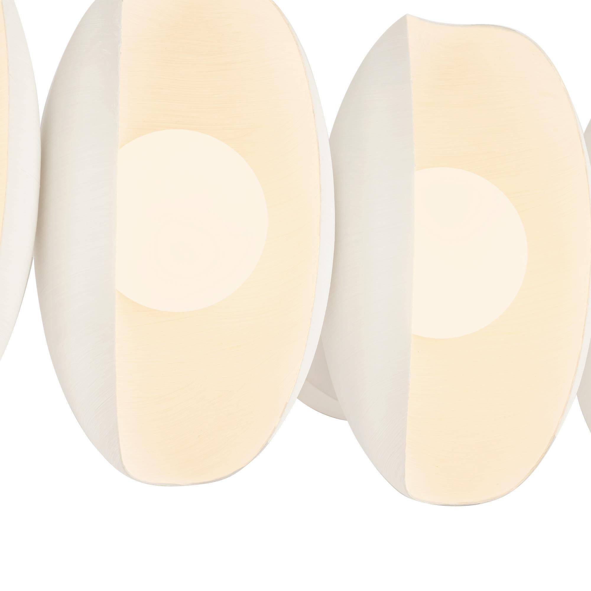 Shown in Antique White finish and Matte Opal glass