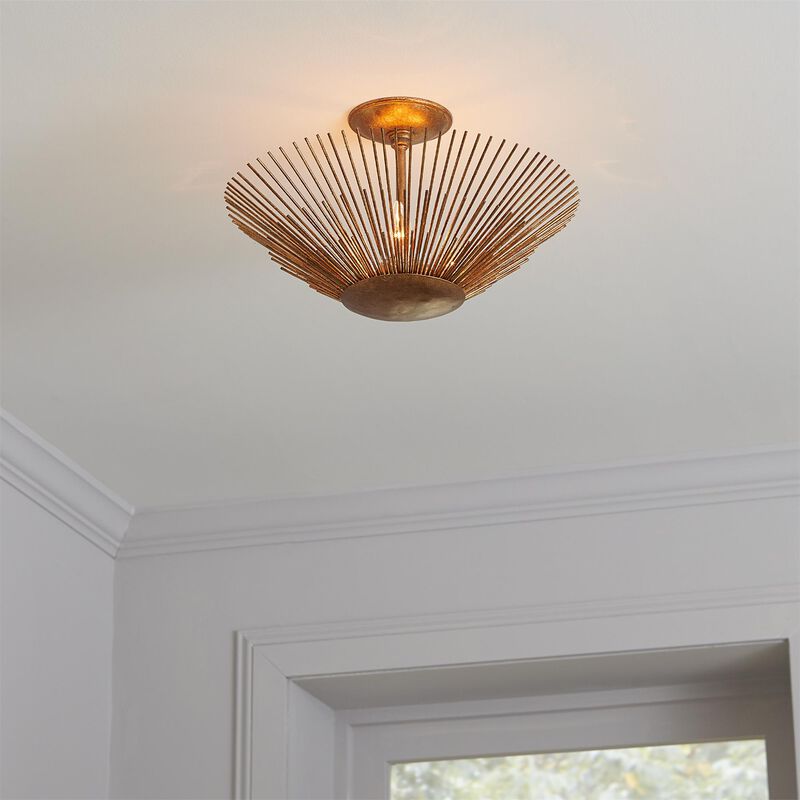 Alexa Hampton Helios 17 Inch 3 Light Semi Flush Mount by Visual Comfort Studio