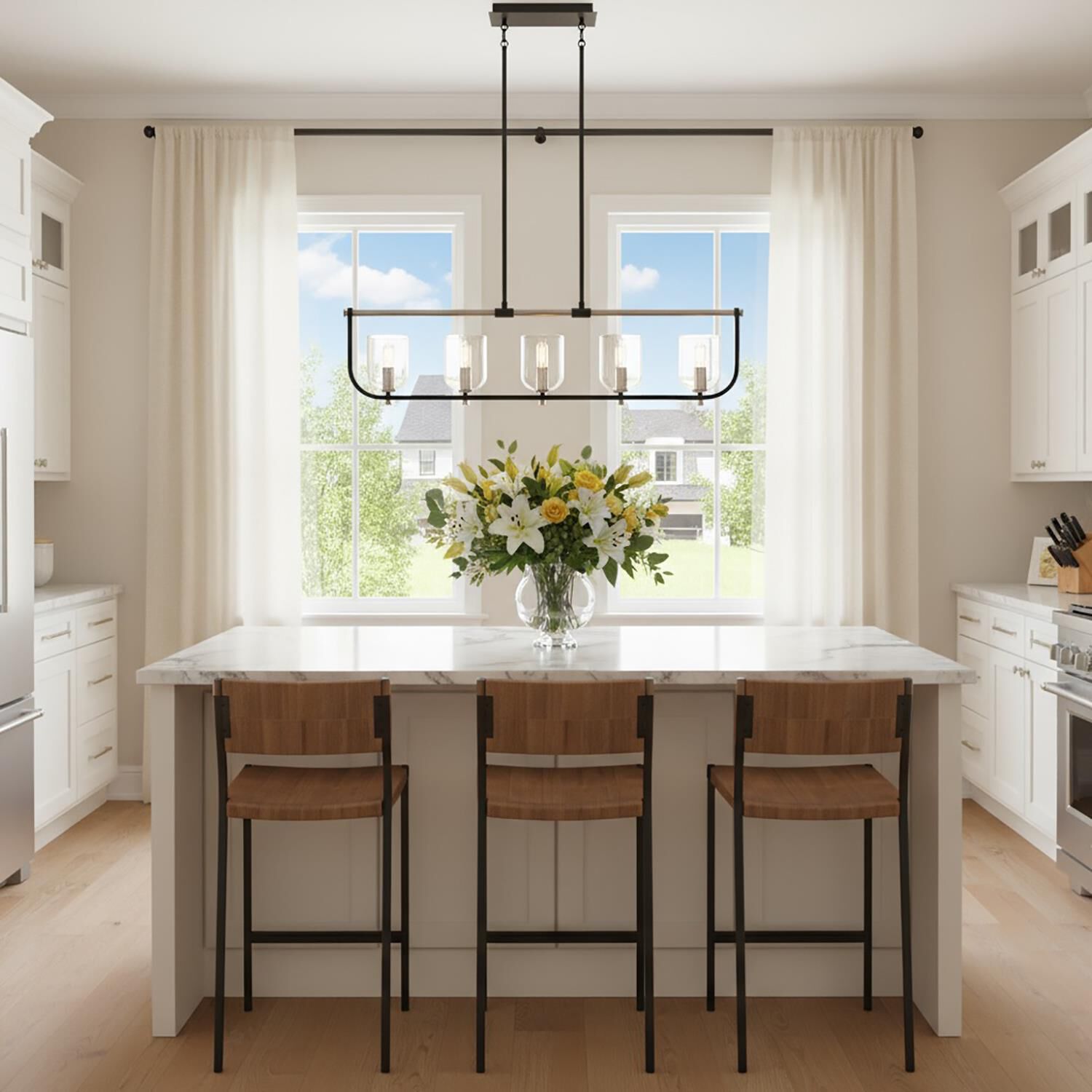 Shown in Black and Nickel finish and Clear glass