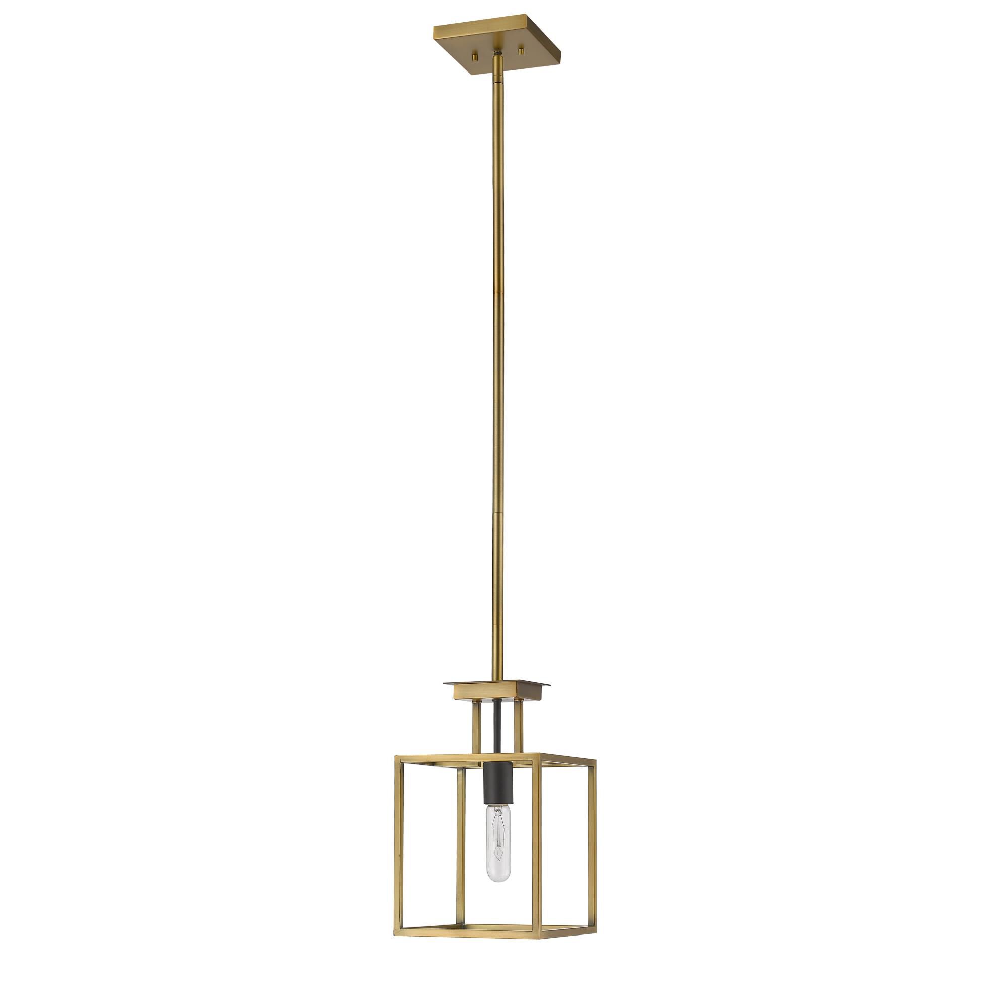 Shown in Olde Brass + Bronze finish and --- glass and --- shade