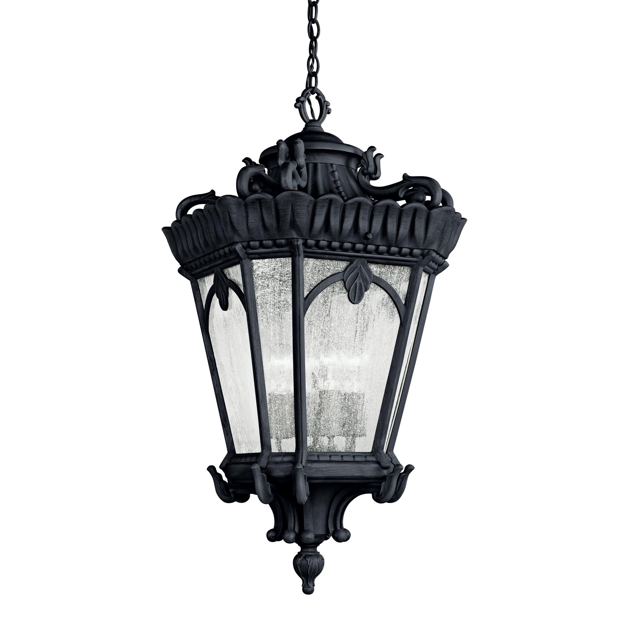 Shown in Textured Black finish and Clear Seeded glass