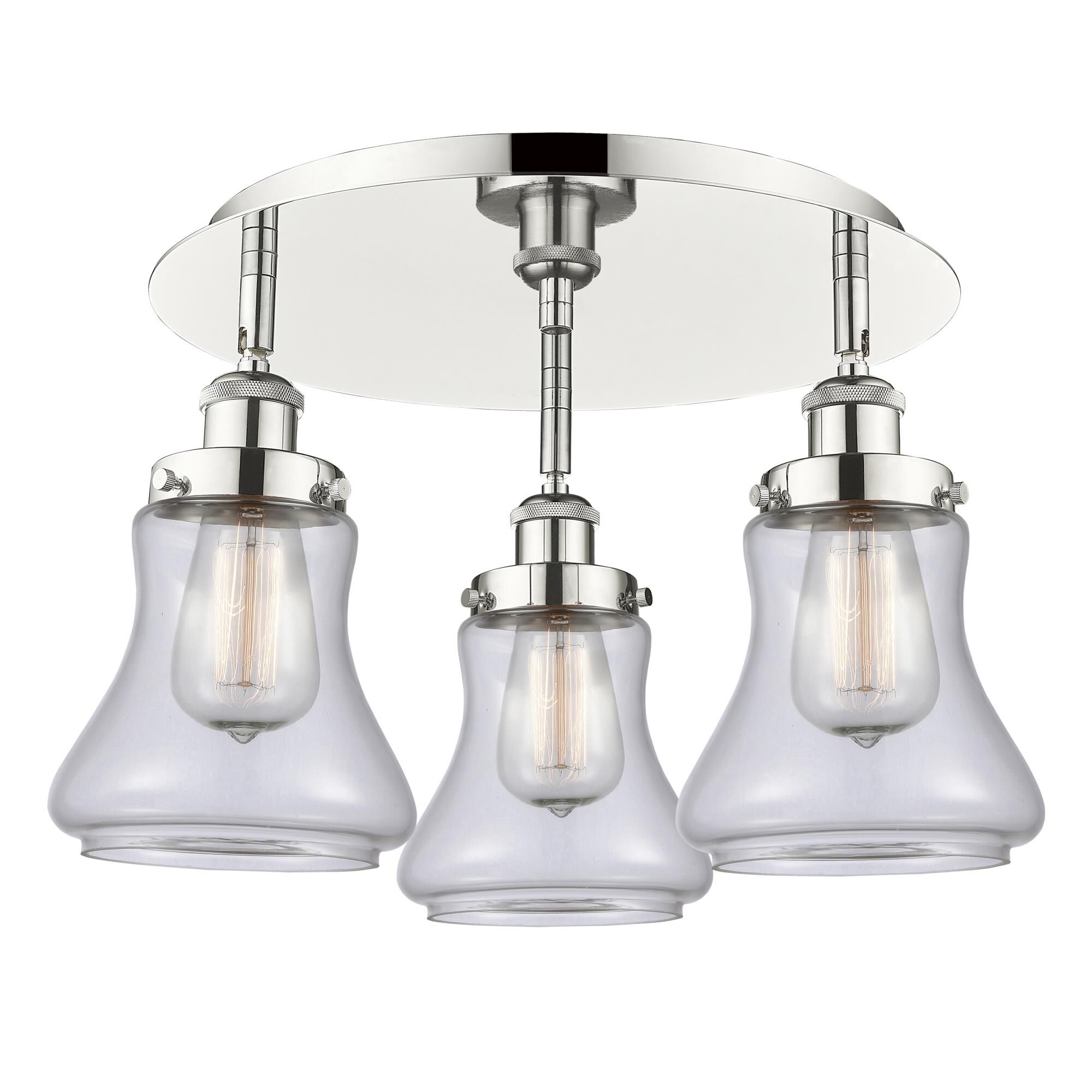 Shown in Polished Nickel finish and Clear glass