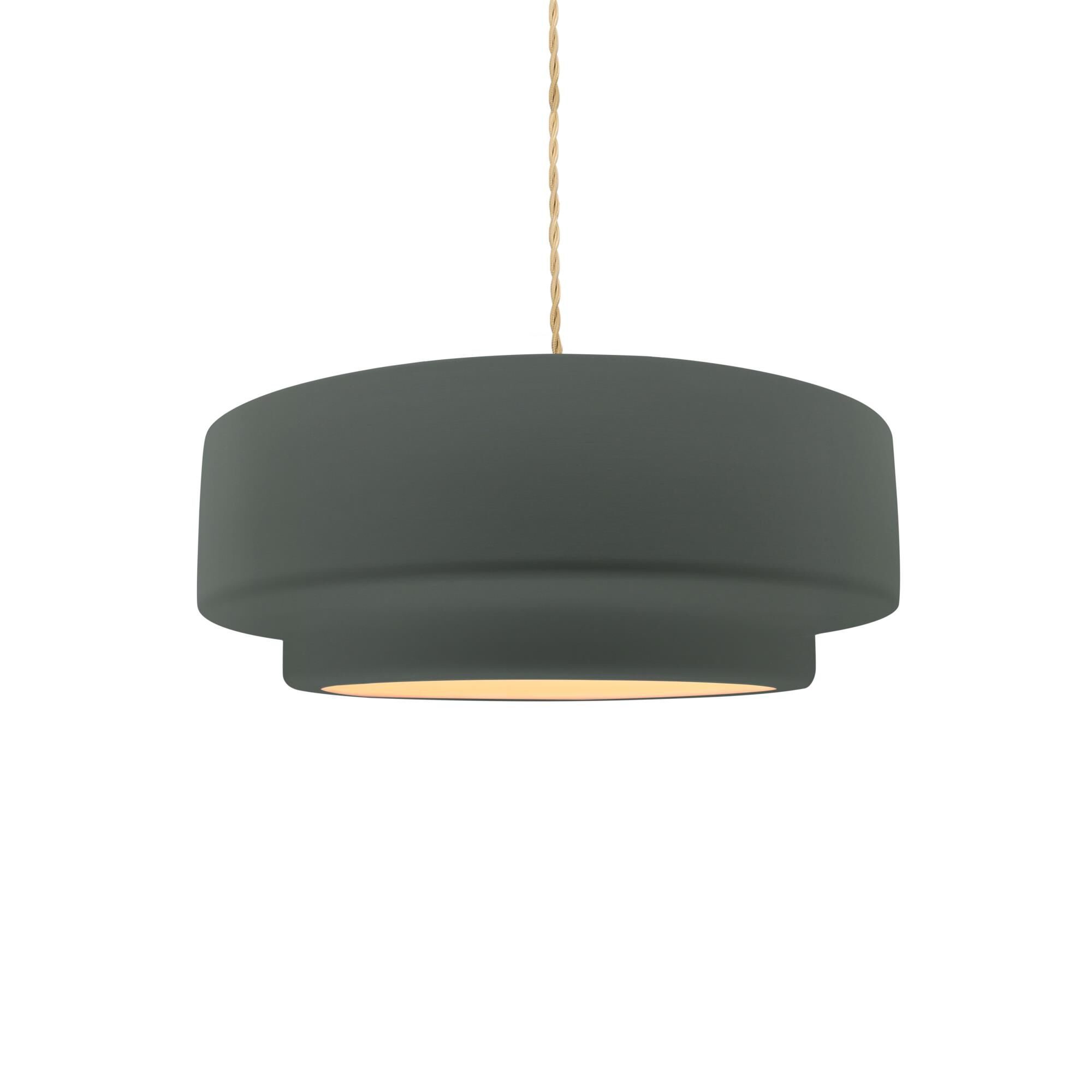 Shown in Matte Black finish and Pewter Green shade