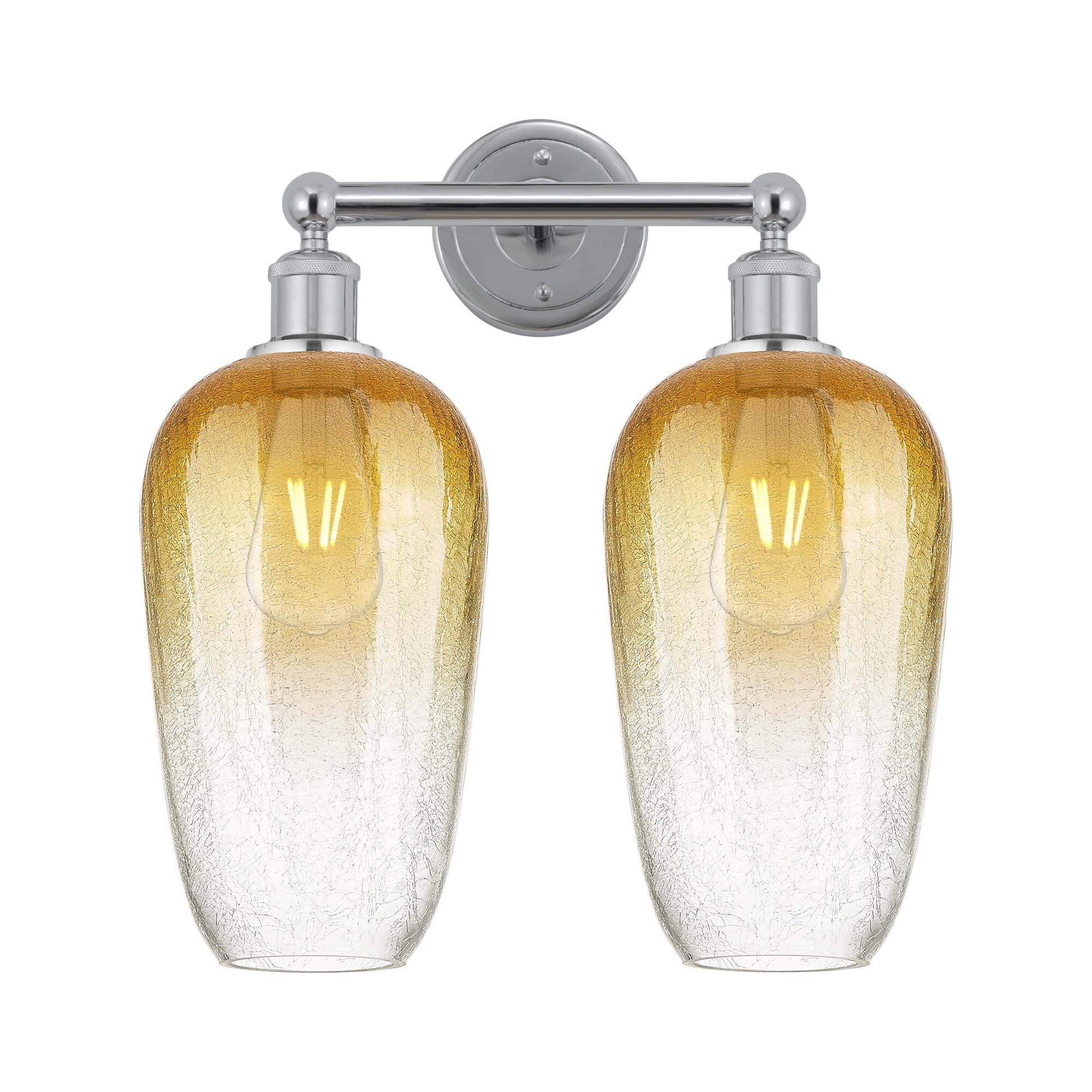 Shown in Polished Chrome finish and Amber glass