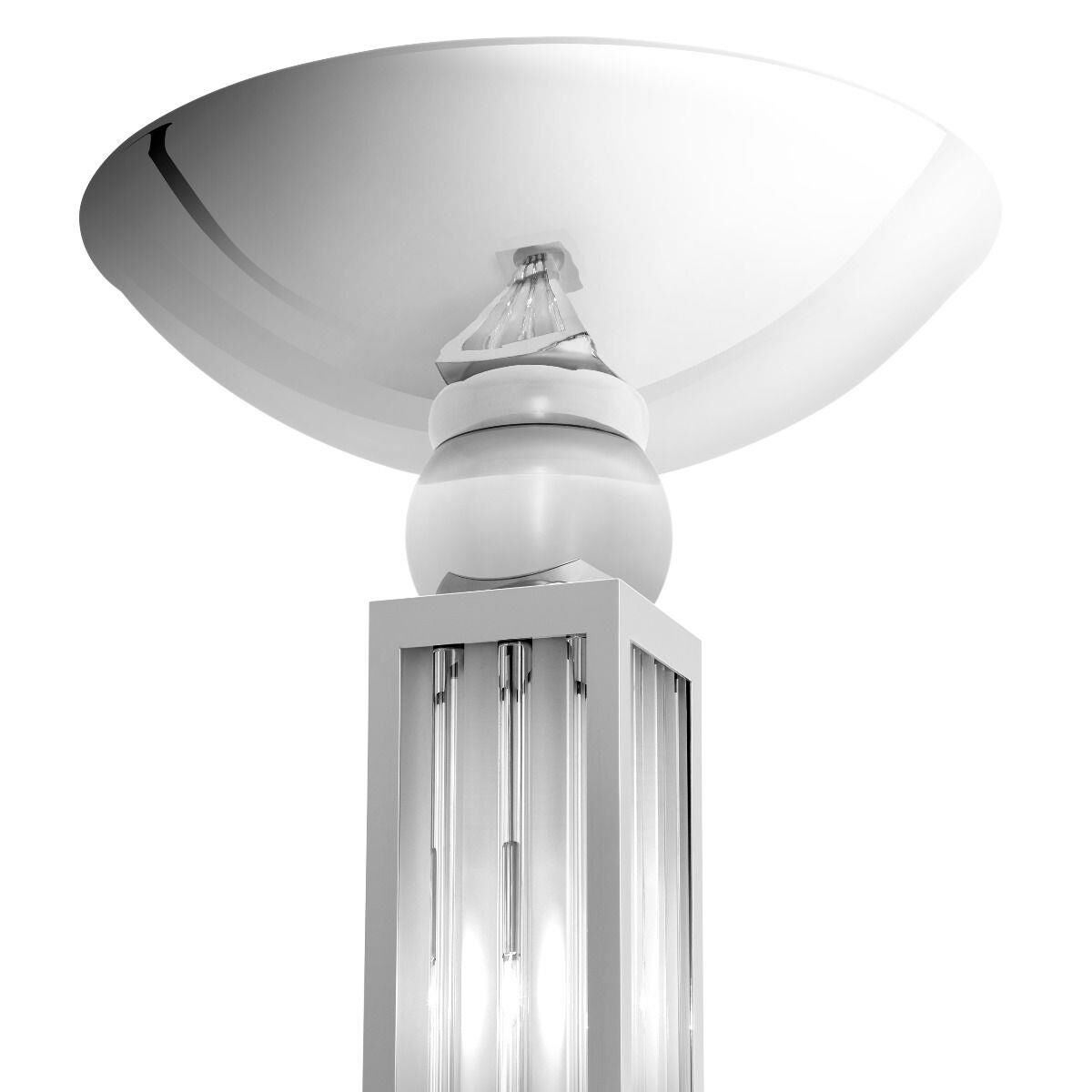 Shown in Nickel finish and Clear glass