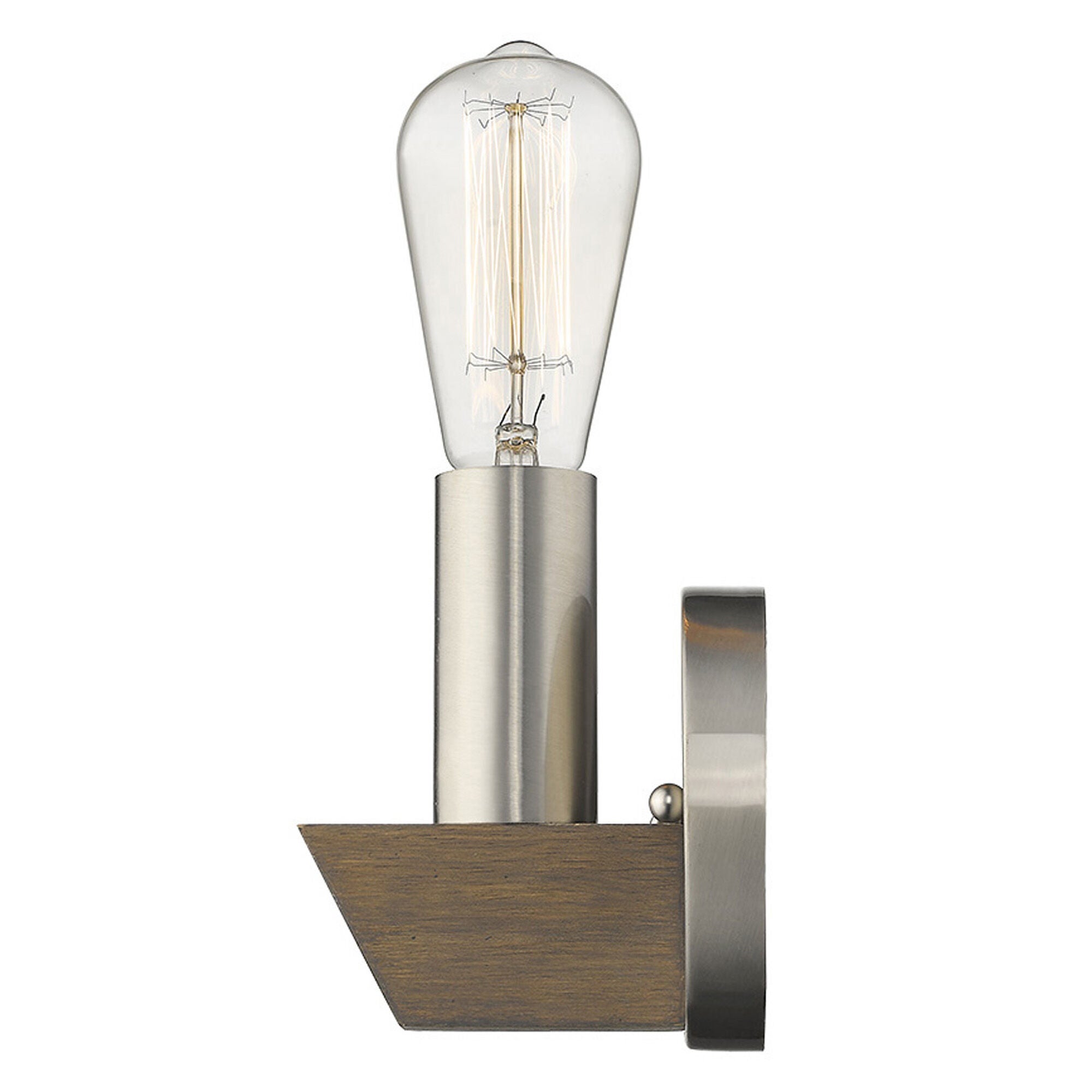 Shown in Satin Nickel finish and -- glass and -- shade