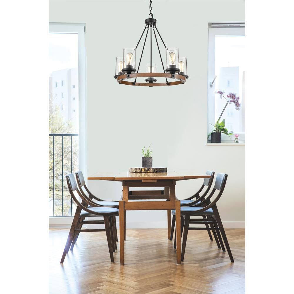 Shown in Matte Black - Wood Grain finish and Clear Seeded glass