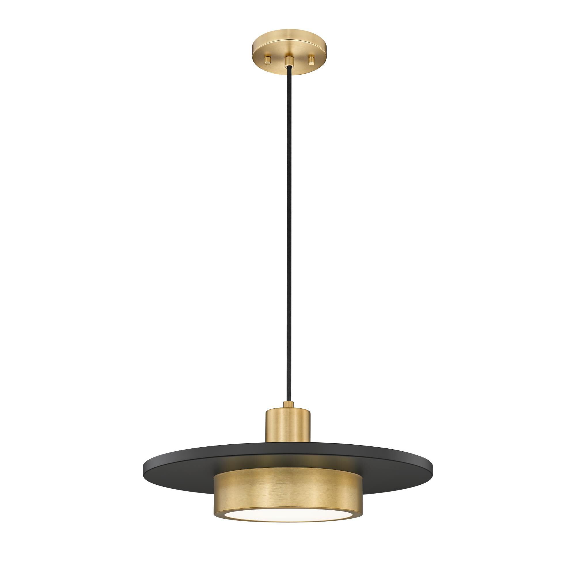 Shown in Matte Black and Modern Gold finish and Frosted glass
