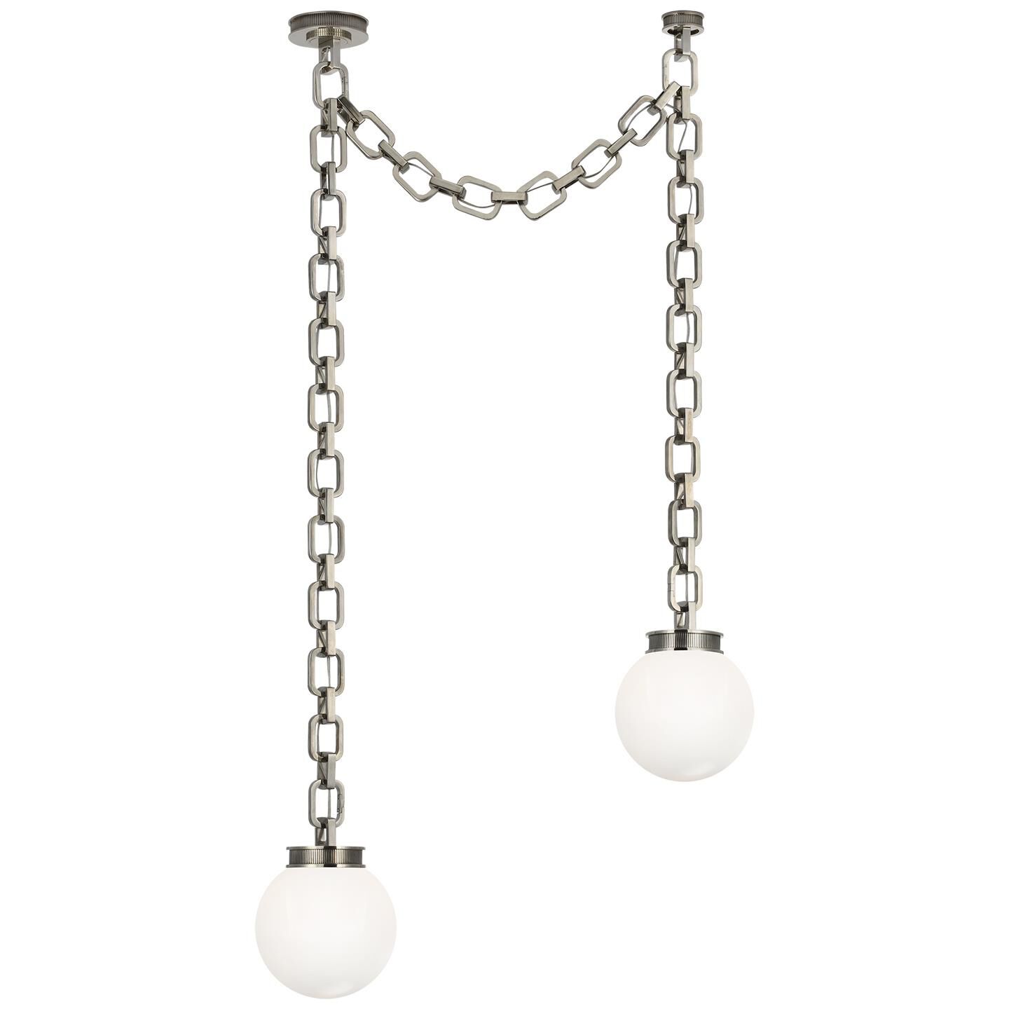 Shown in Pewter finish and White glass