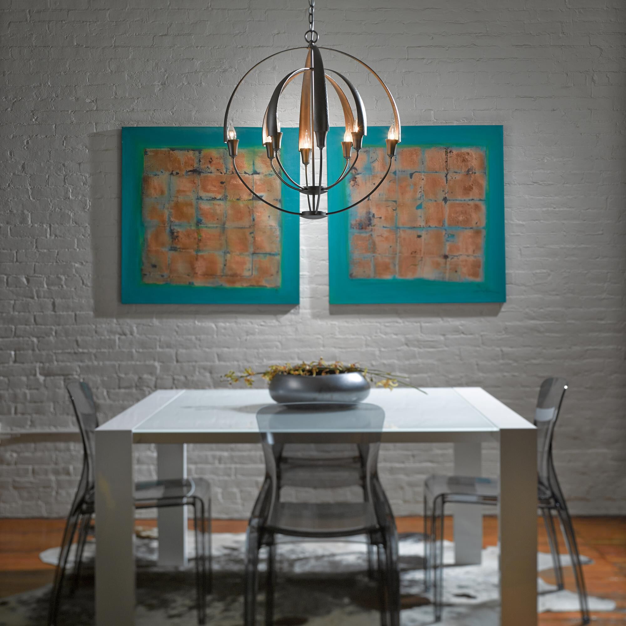 Cirque 25 Inch 8 Light Chandelier by Hubbardton Forge