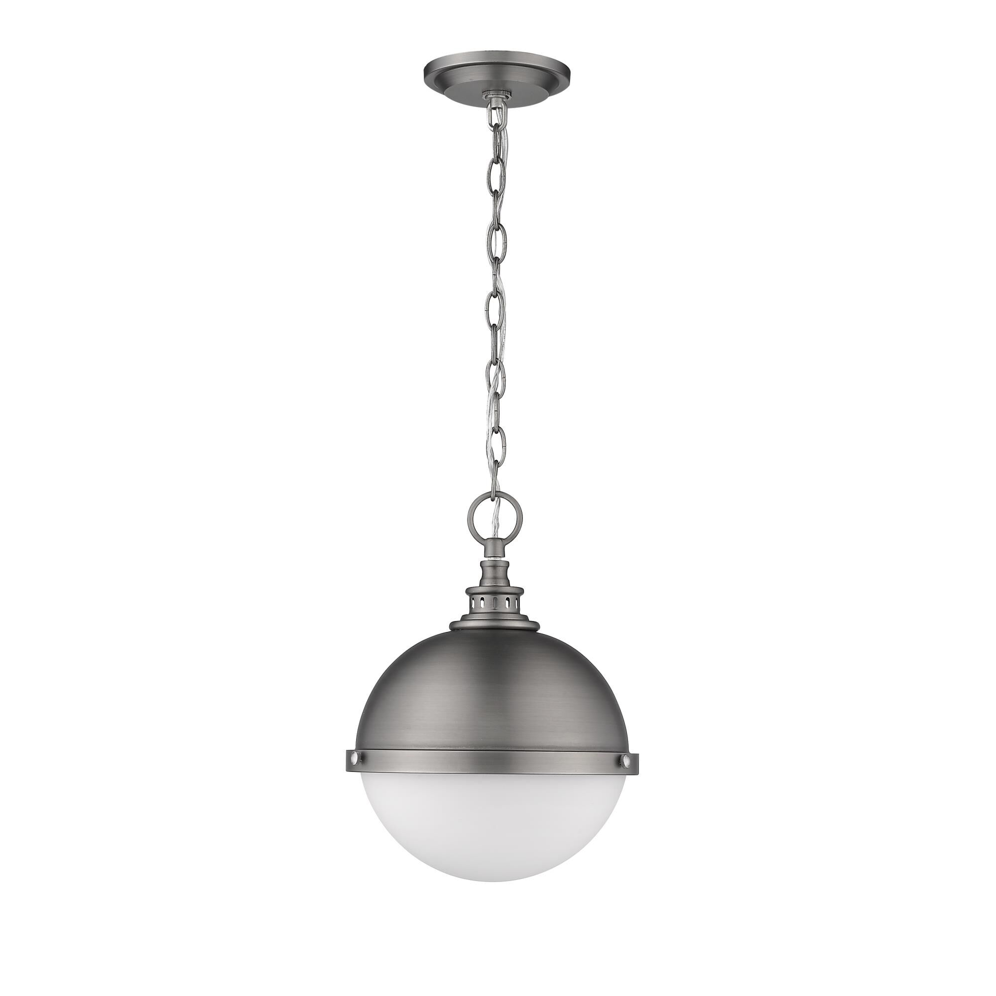 Shown in Antique Nickel finish and Glass shade