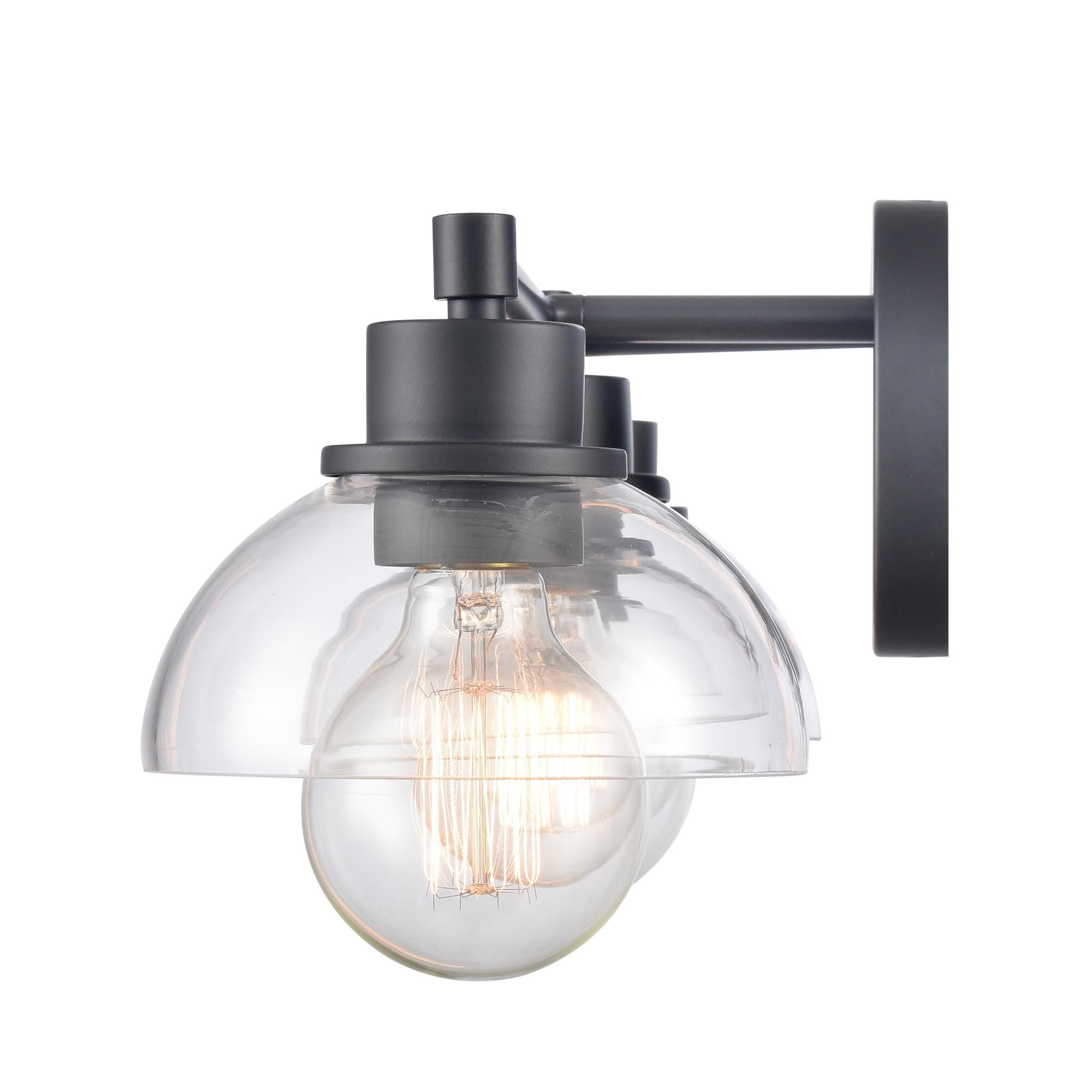 Shown in Matte Black finish and Clear Handblown  Shade glass and Clear Handblown Glass shade