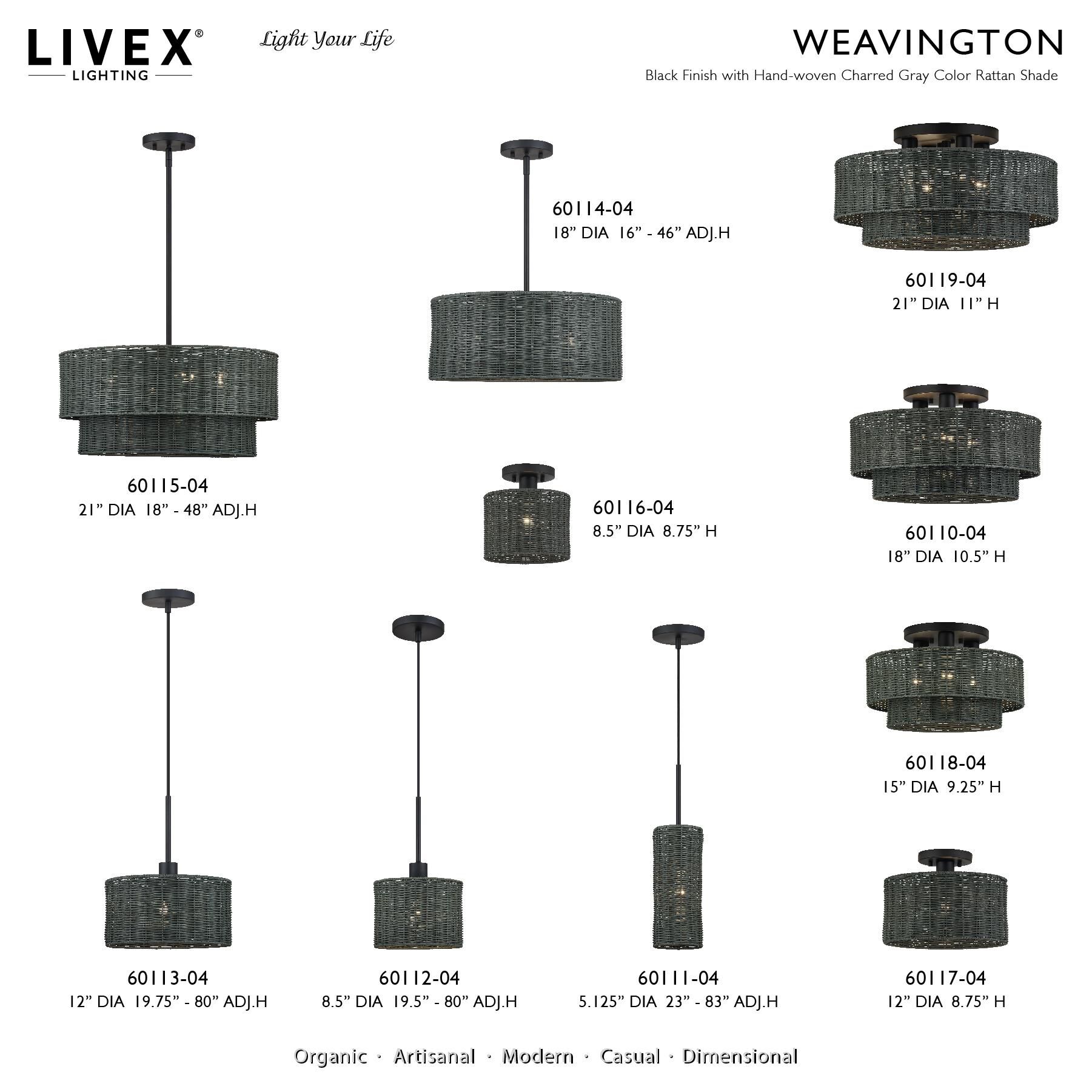 Weavington 18 Inch Semi Flush Mount by Livex Lighting