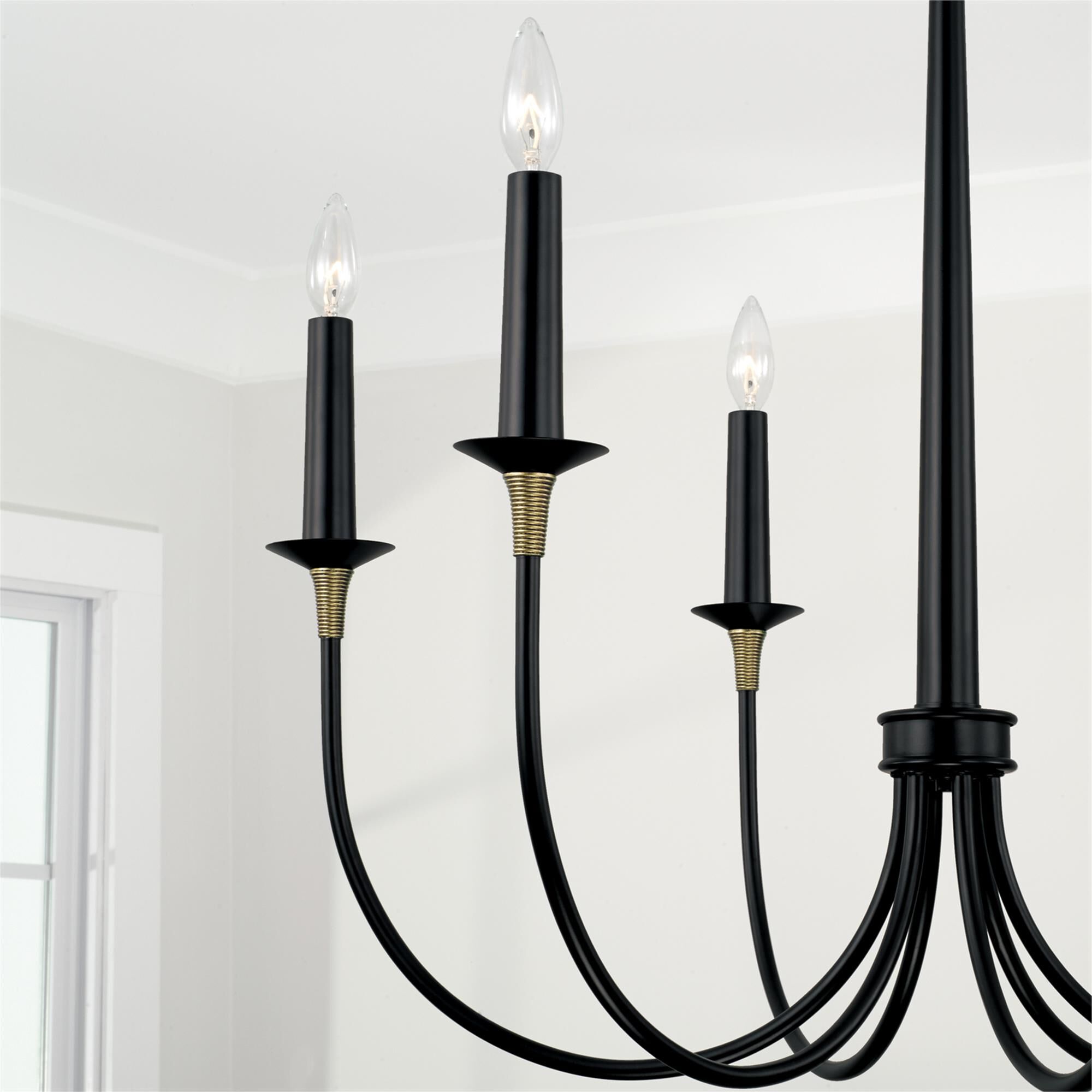 Shown in Matte Black With Brass finish