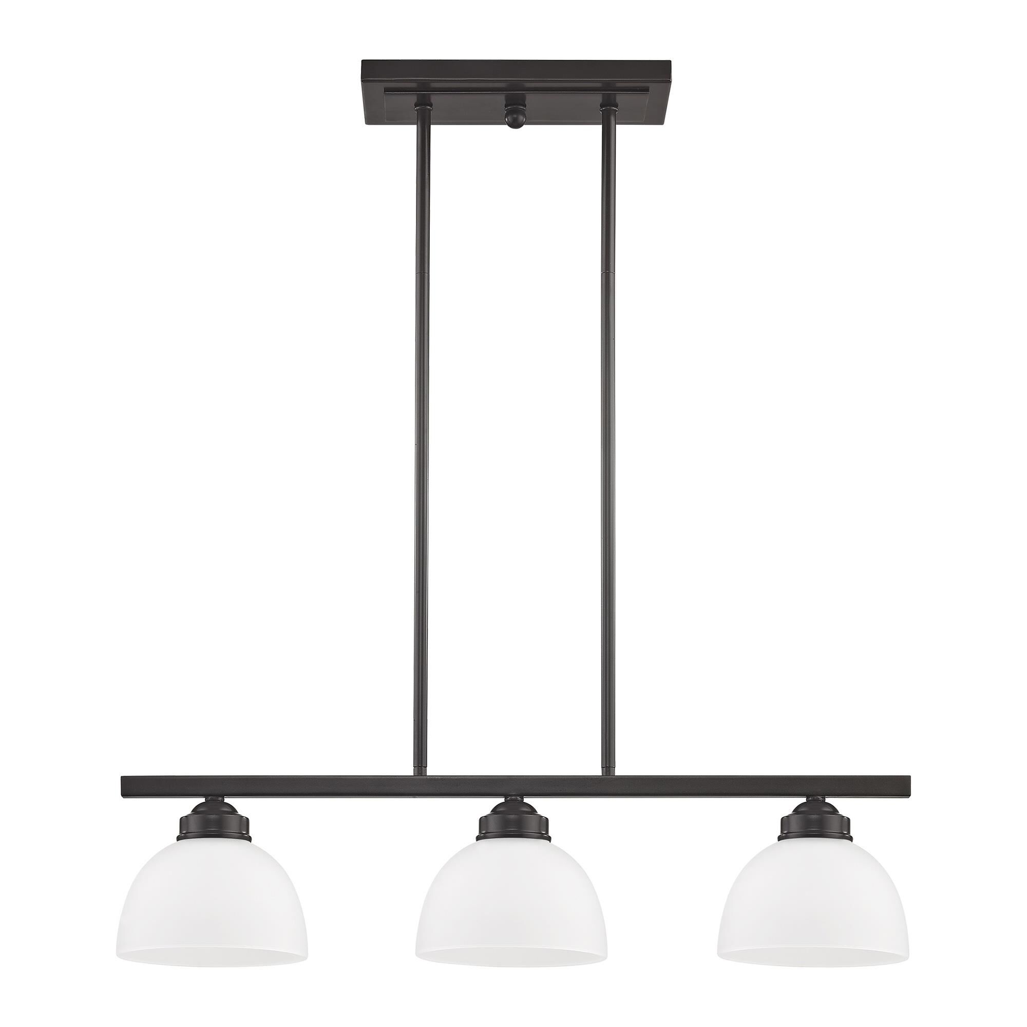 Shown in English Bronze finish and Satin glass