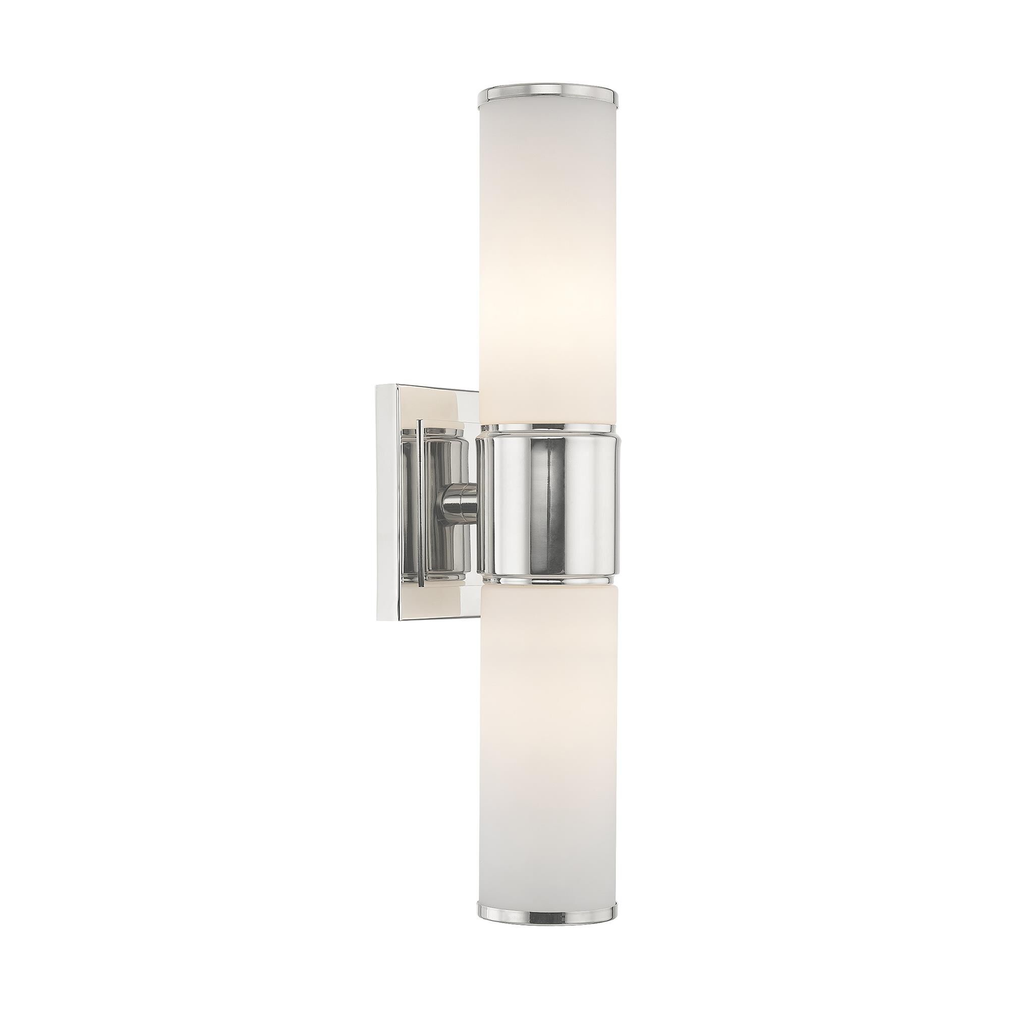 Shown in Polished Nickel finish and Hand Blown Satin Opal White glass