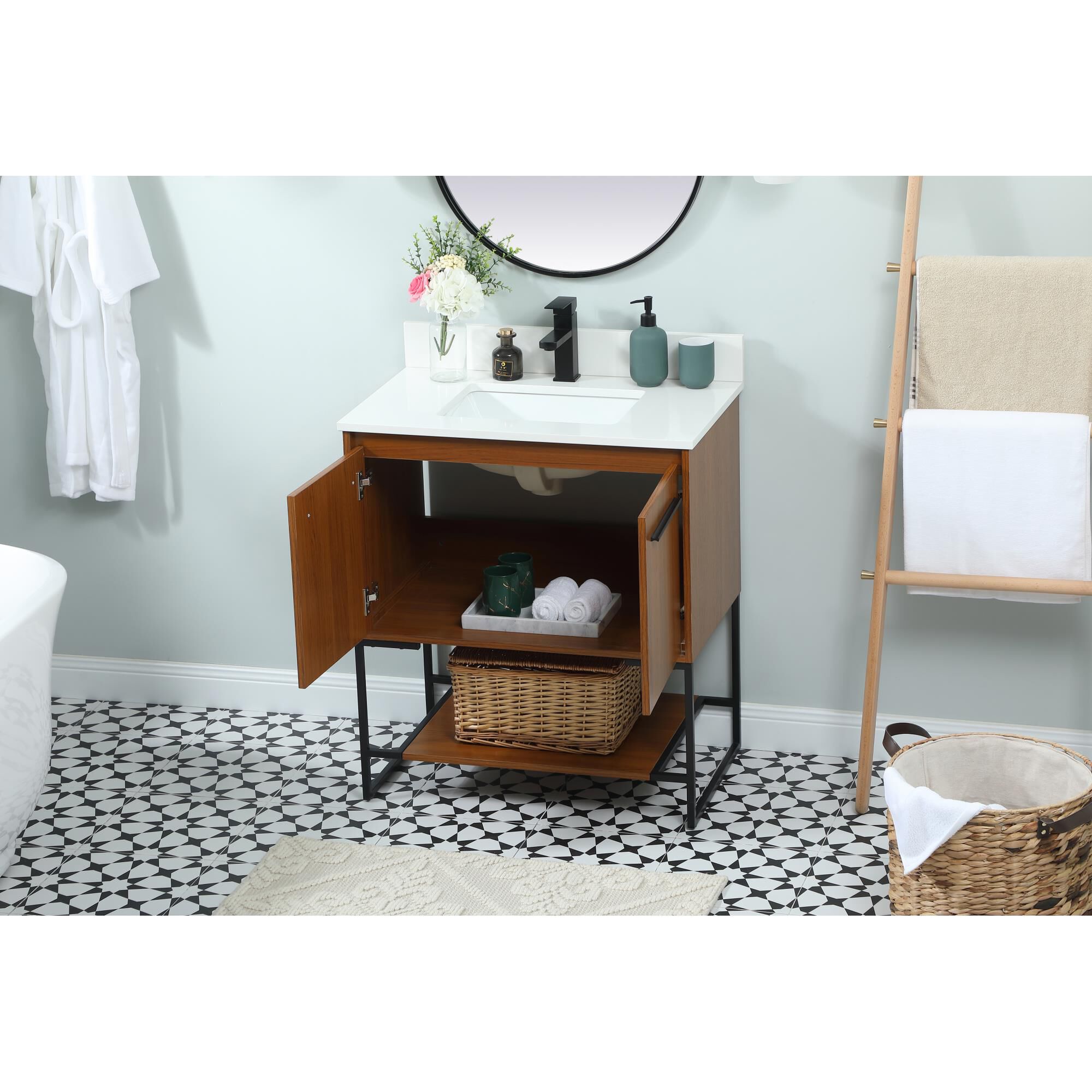 Shown in Teak finish